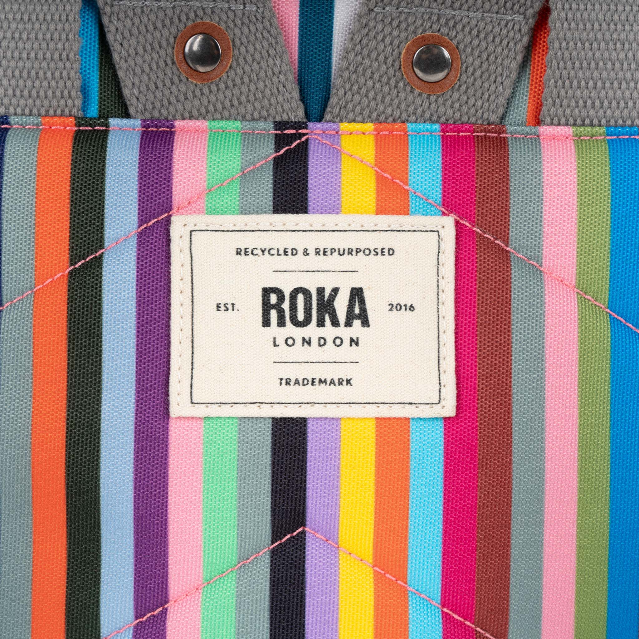 Roka London Canfield Roll Top ryggsekk multi stripe 16,4 liter