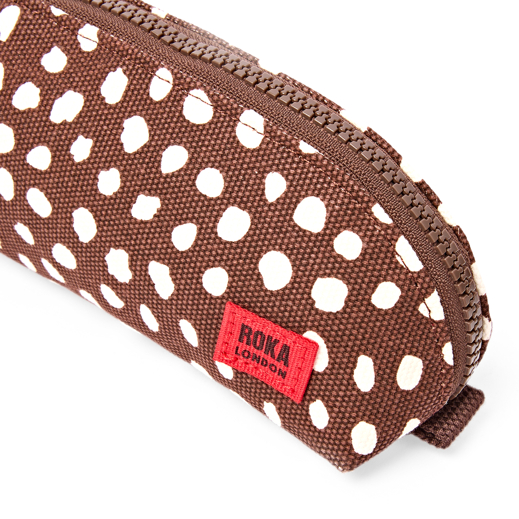 Roka London Tate Pouch pennal brun prikket Small