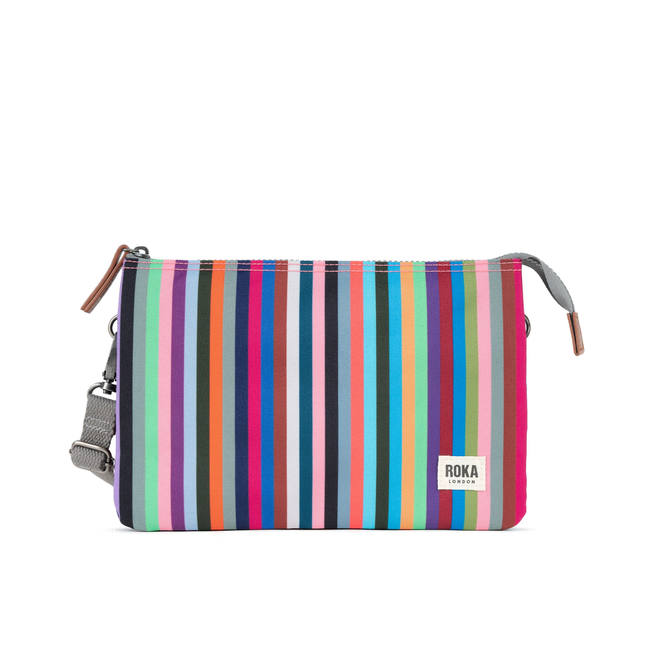 Roka London Carnaby XL crossbodyveske Multi Stripe resirkulert