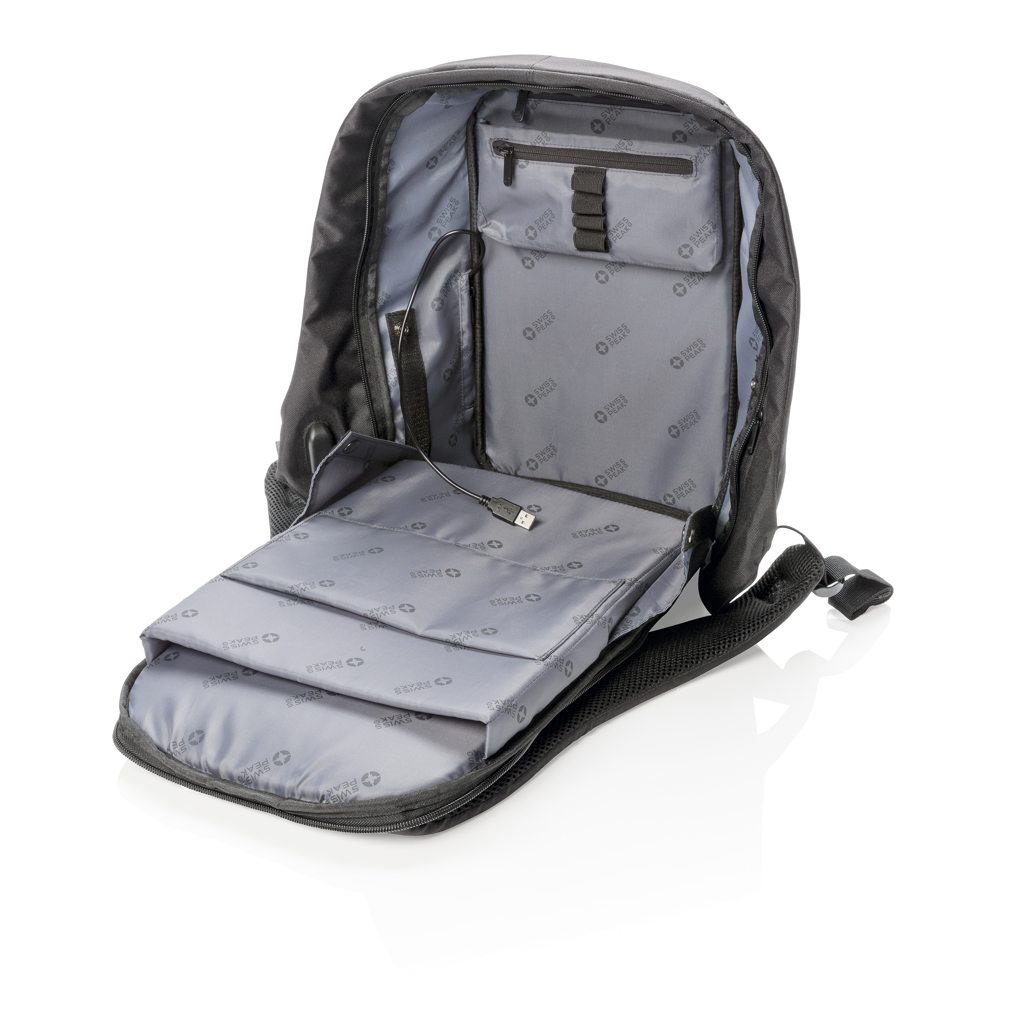 Swiss Peak Aware 15,6" ryggsekk svart tyverisikker USB