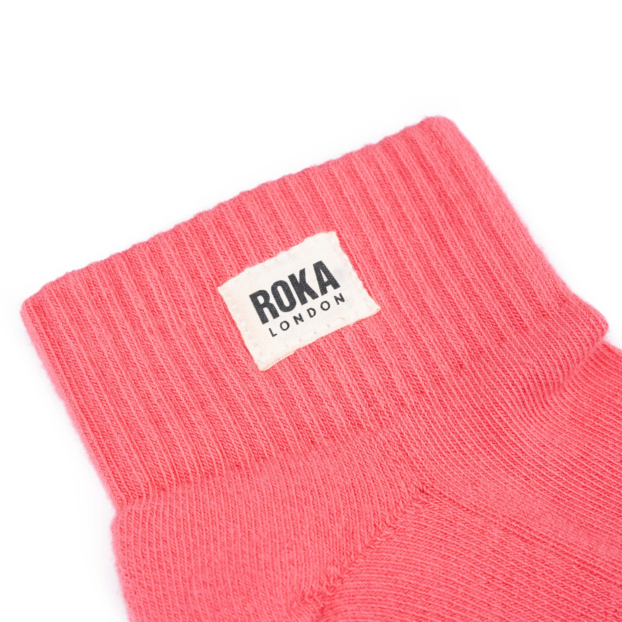 Roka London Wembley ankelsokker coral – økologisk bomull