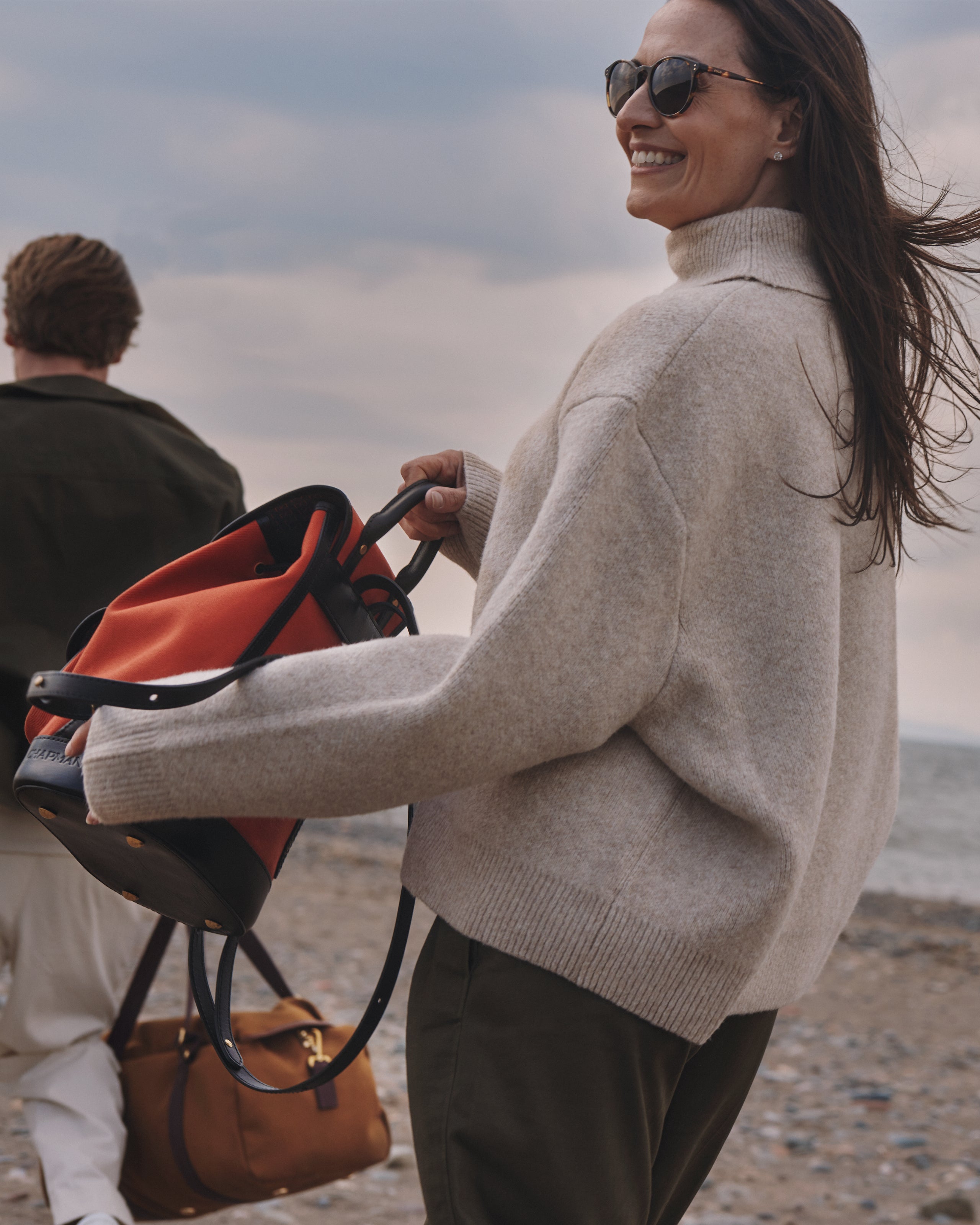 Chapman Canvas ryggsekk liten dame marine skinnkant
