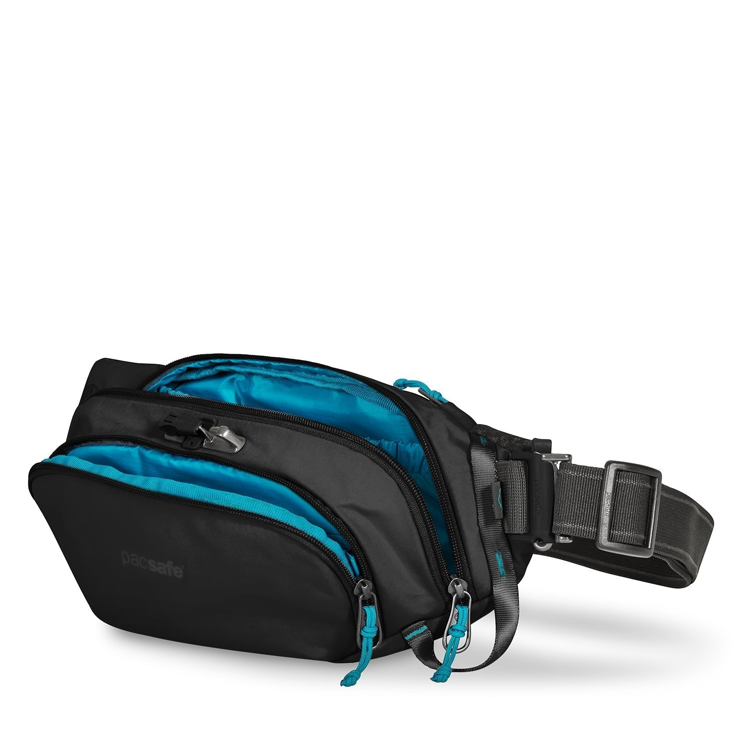 Pacsafe Eco E midjeveske svart resirkulert nylon