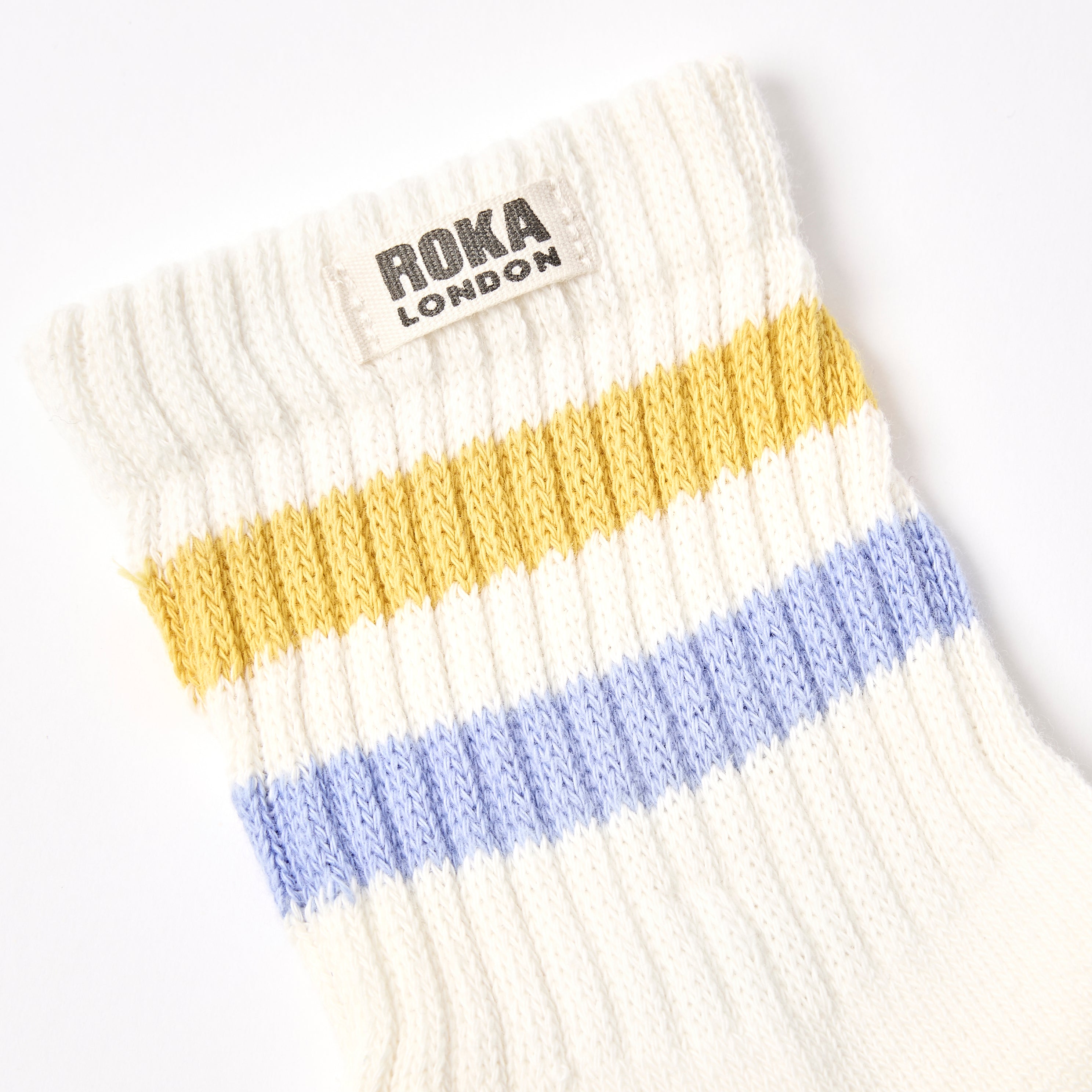 Roka London Windsor Summer Yellow sokker dame stripete