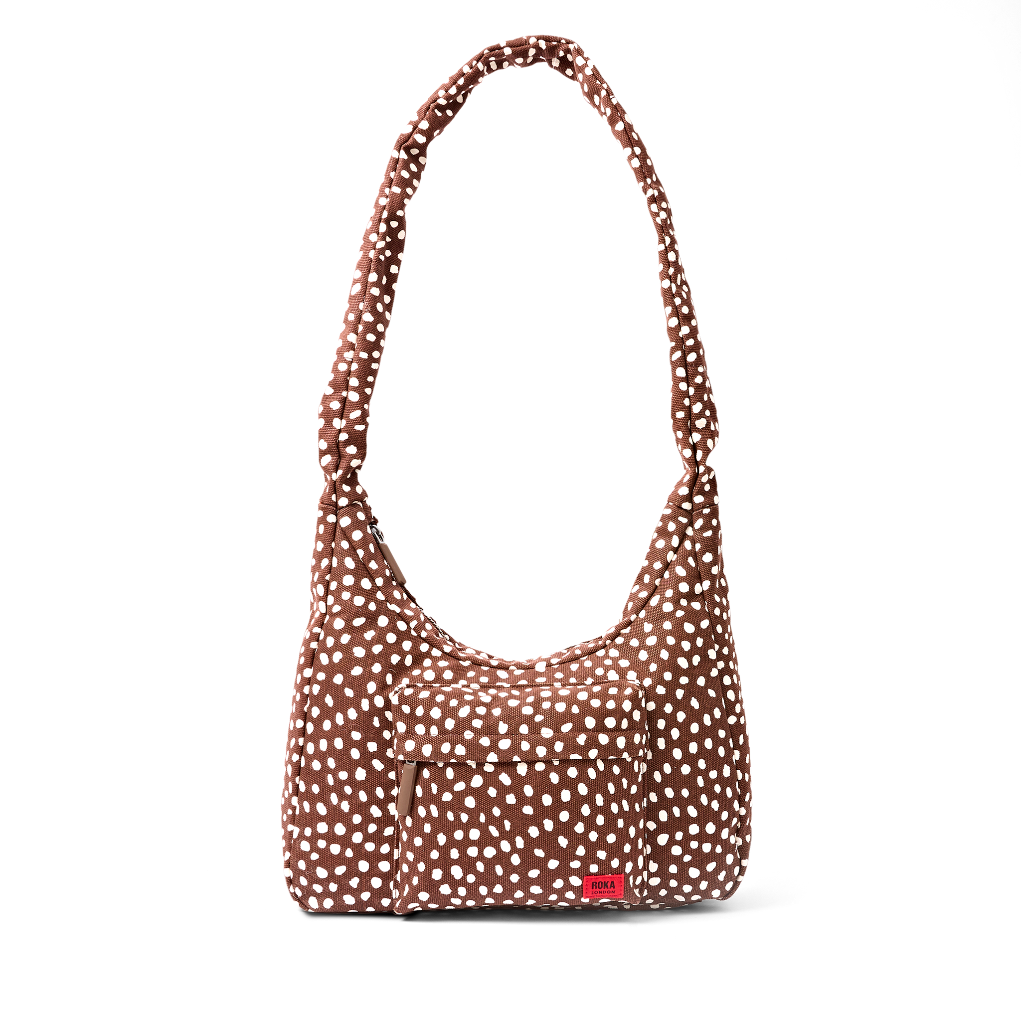 Roka London Belsize Medium skulderveske brown spot bomull