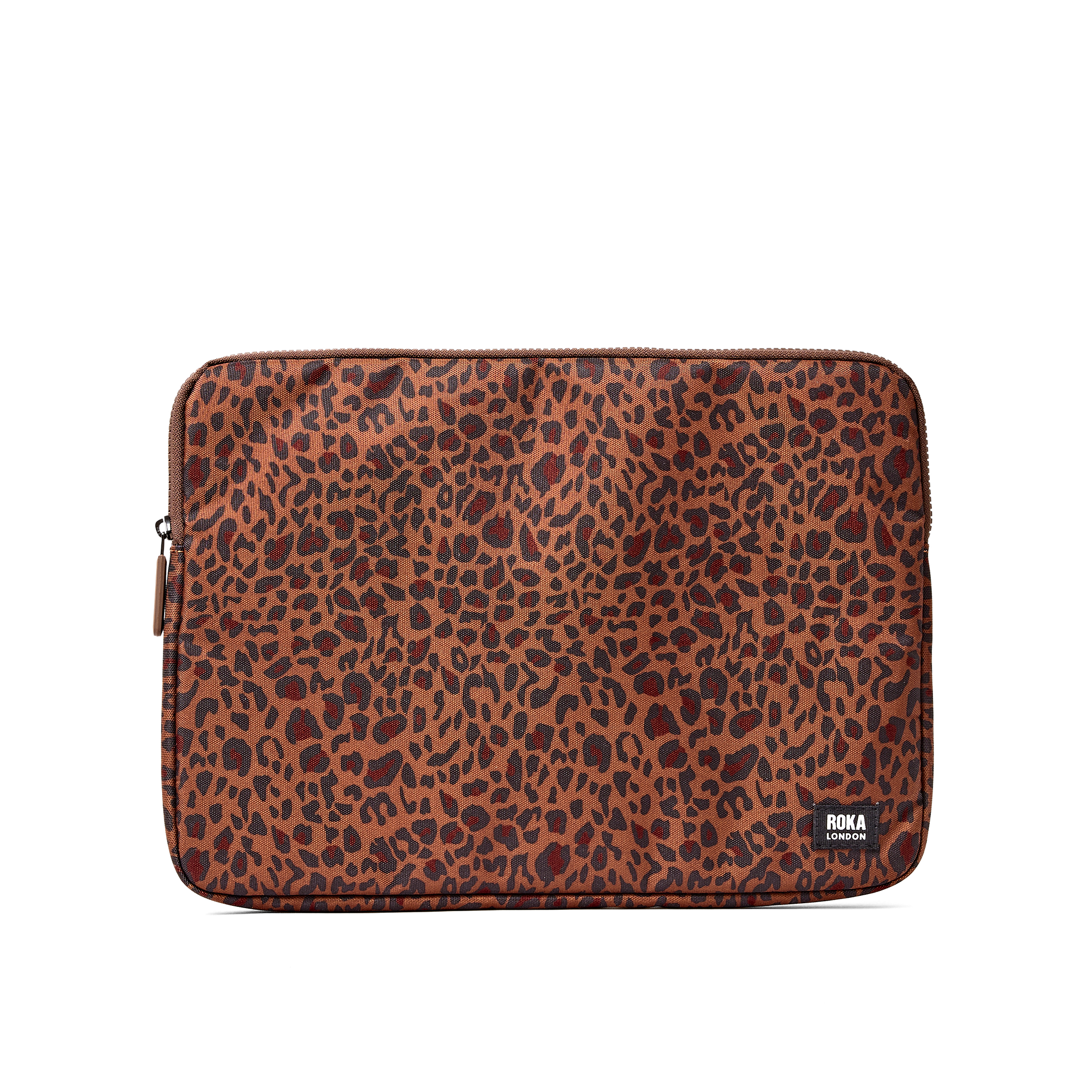 Roka London Brick Lane laptopmappe Mini Leopard 14" 2,2 liter