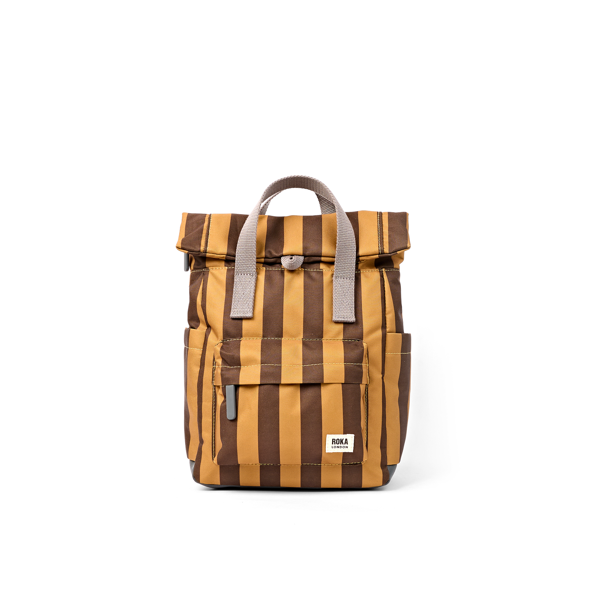 Roka London Canfield sekk small brun stripe 9,8 liter