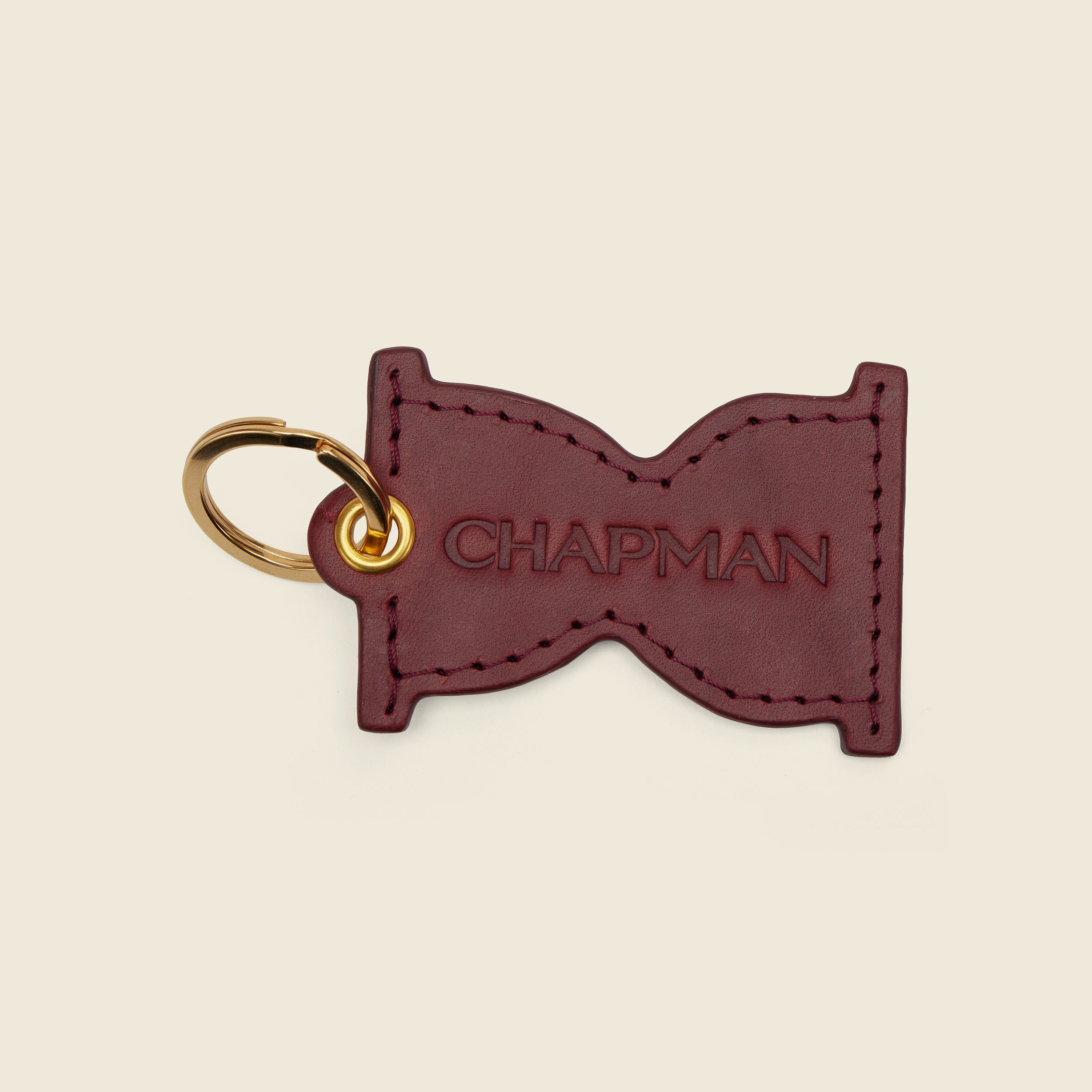 Chapman Keyring nøkkelring Svart lær messing