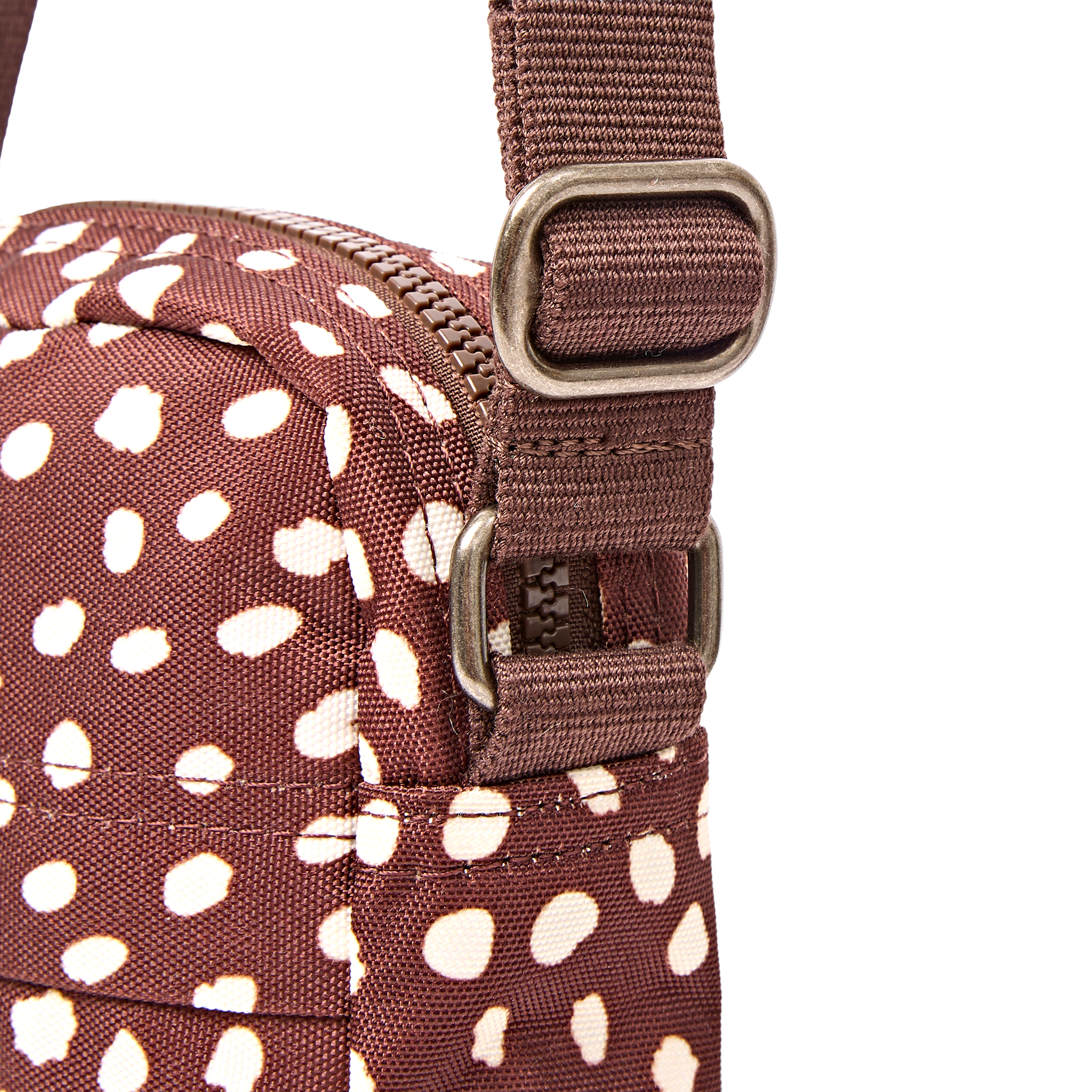 Roka London Bond crossbody Small brown dot vanntett