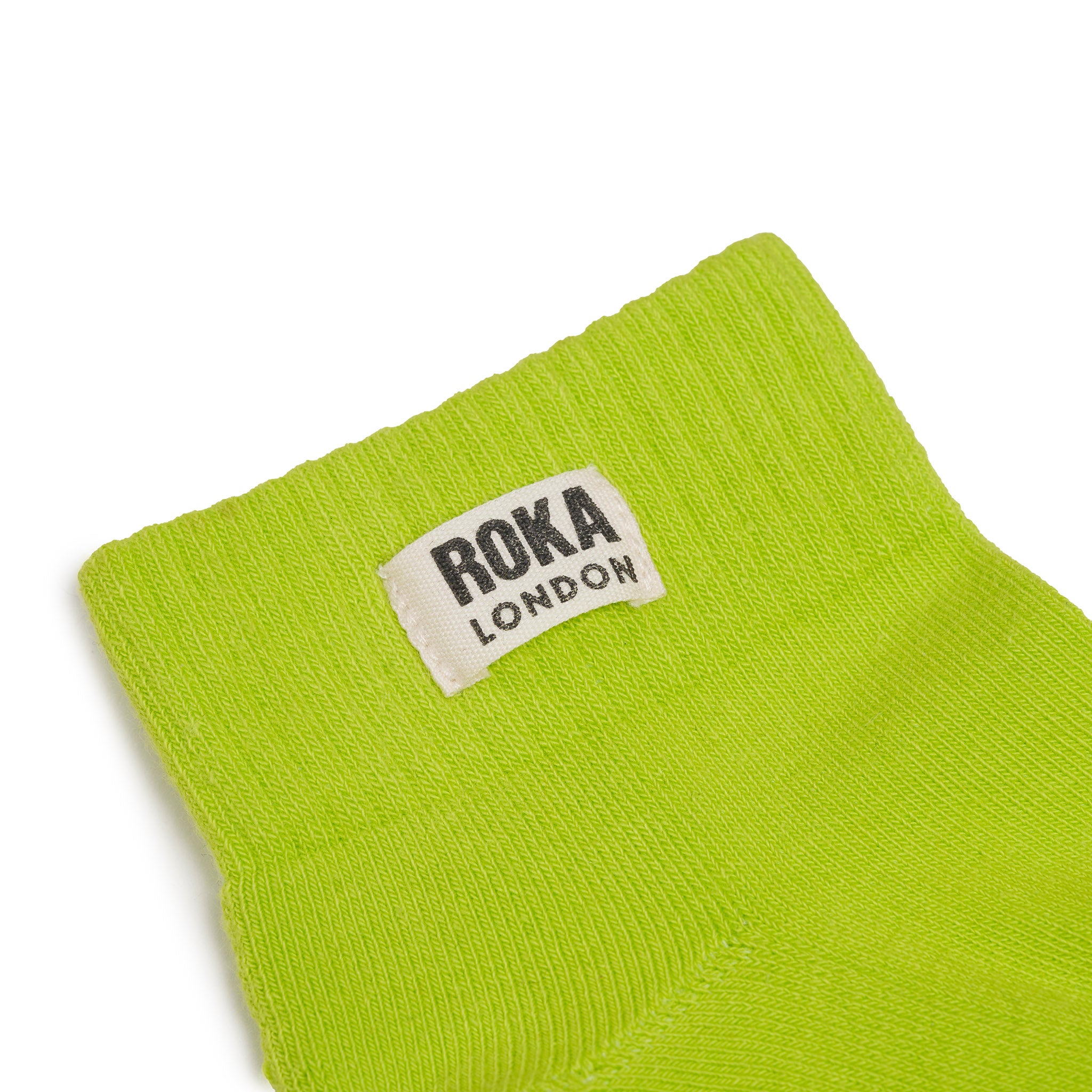 Roka London Wembley ankelsokker dame Lime bomull