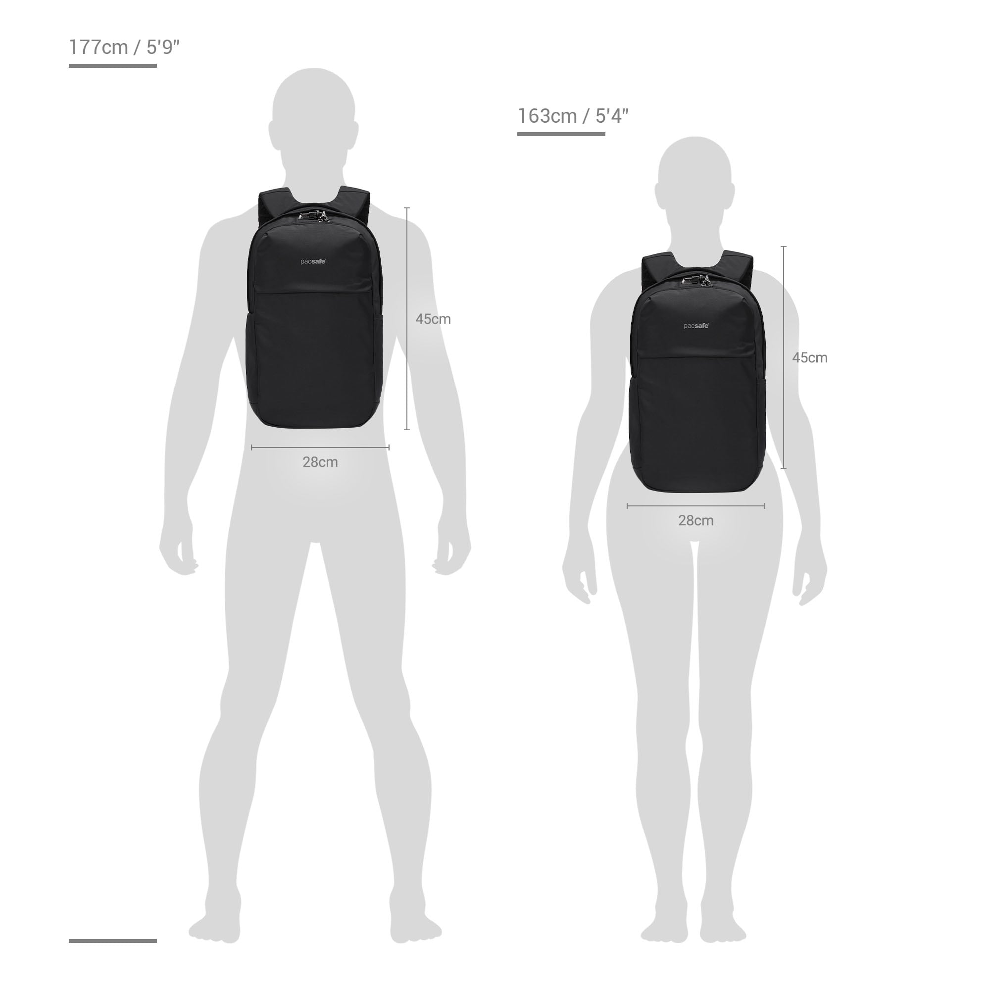 Pacsafe V 20L ryggsekk svart tyverisikker PC