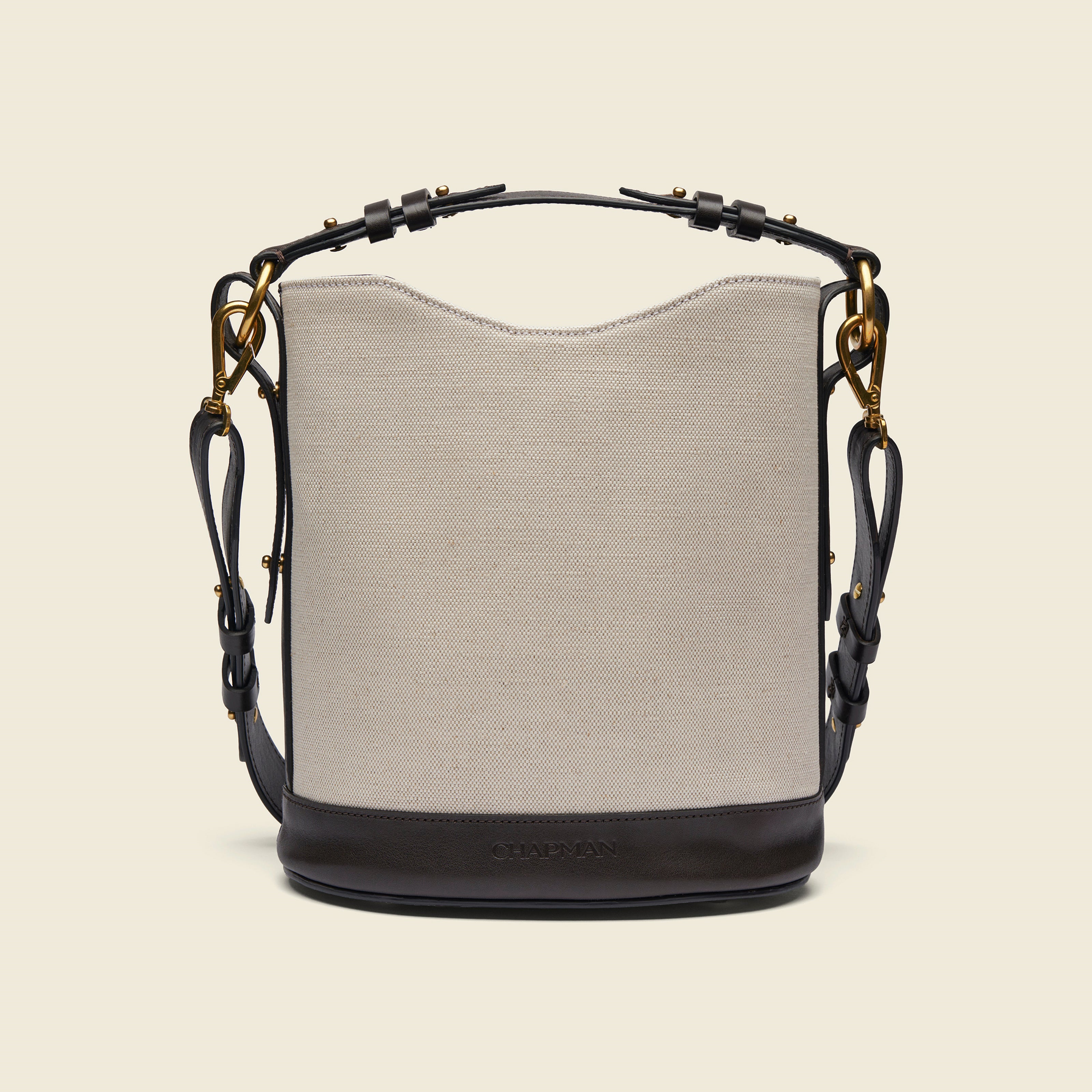 Chapman Madeleine Bucket Bag veske tan canvas