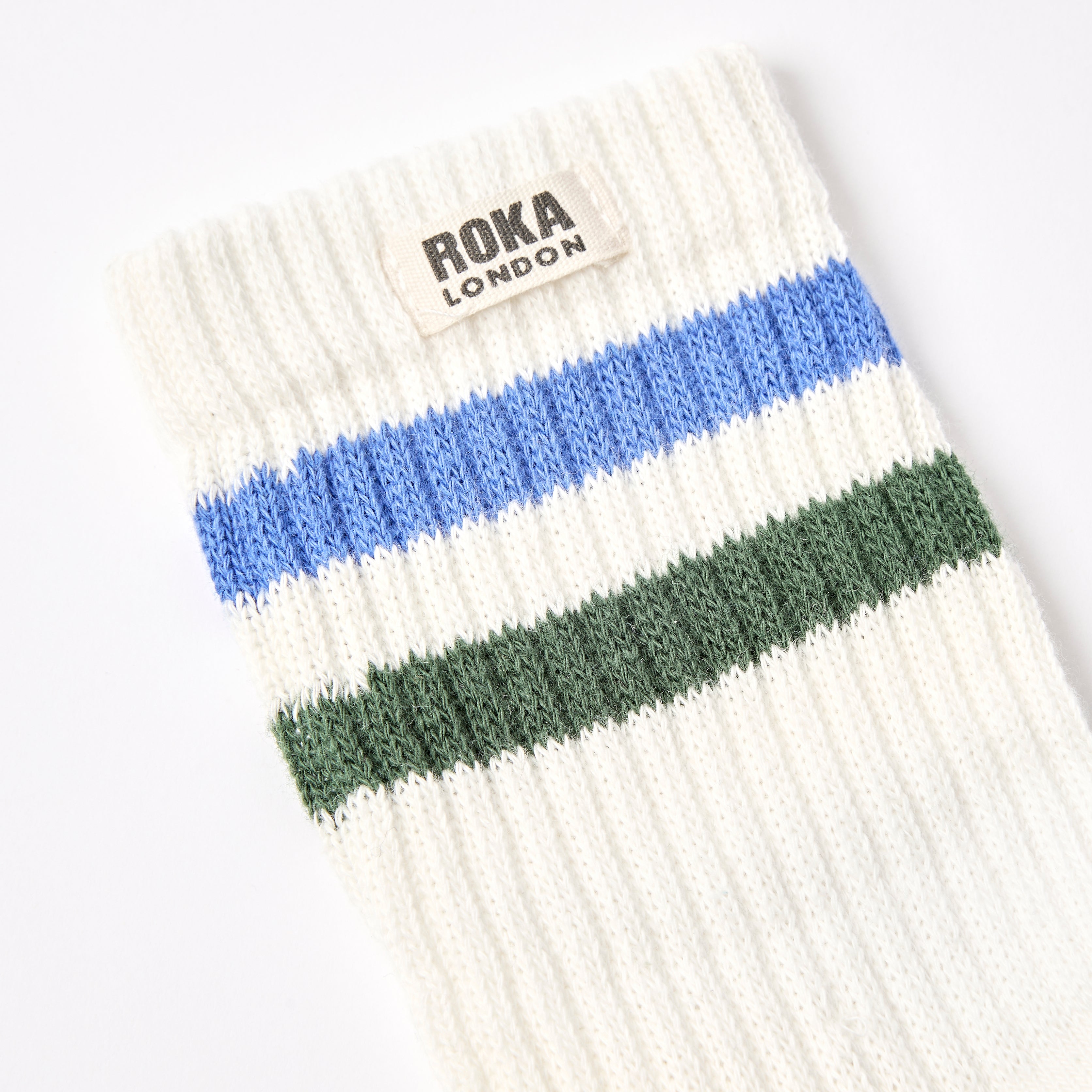 Roka London Windsor sokker herre Malibu Blue stripete