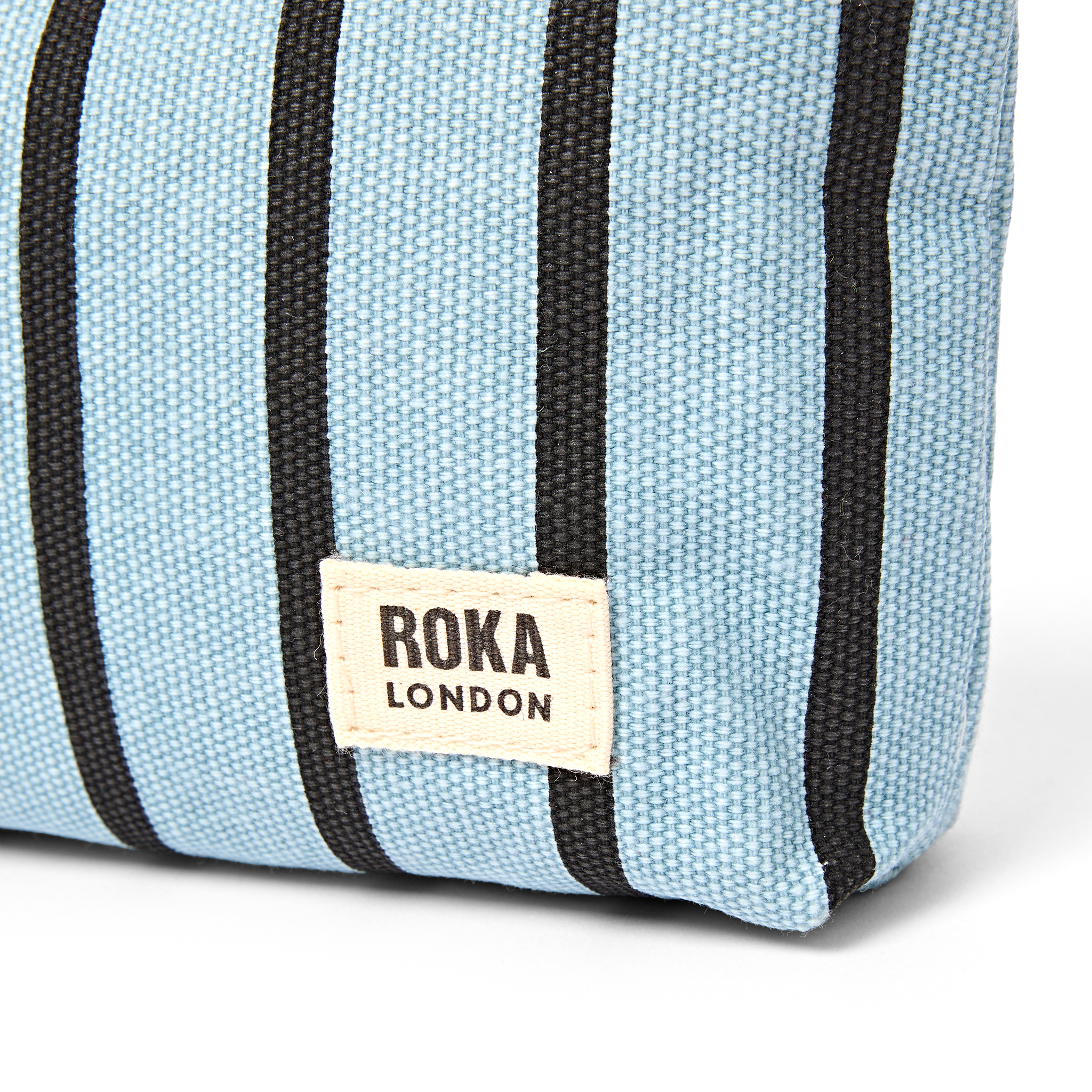 Roka London Maida Vale sminkepung Blue Stripe small bomull