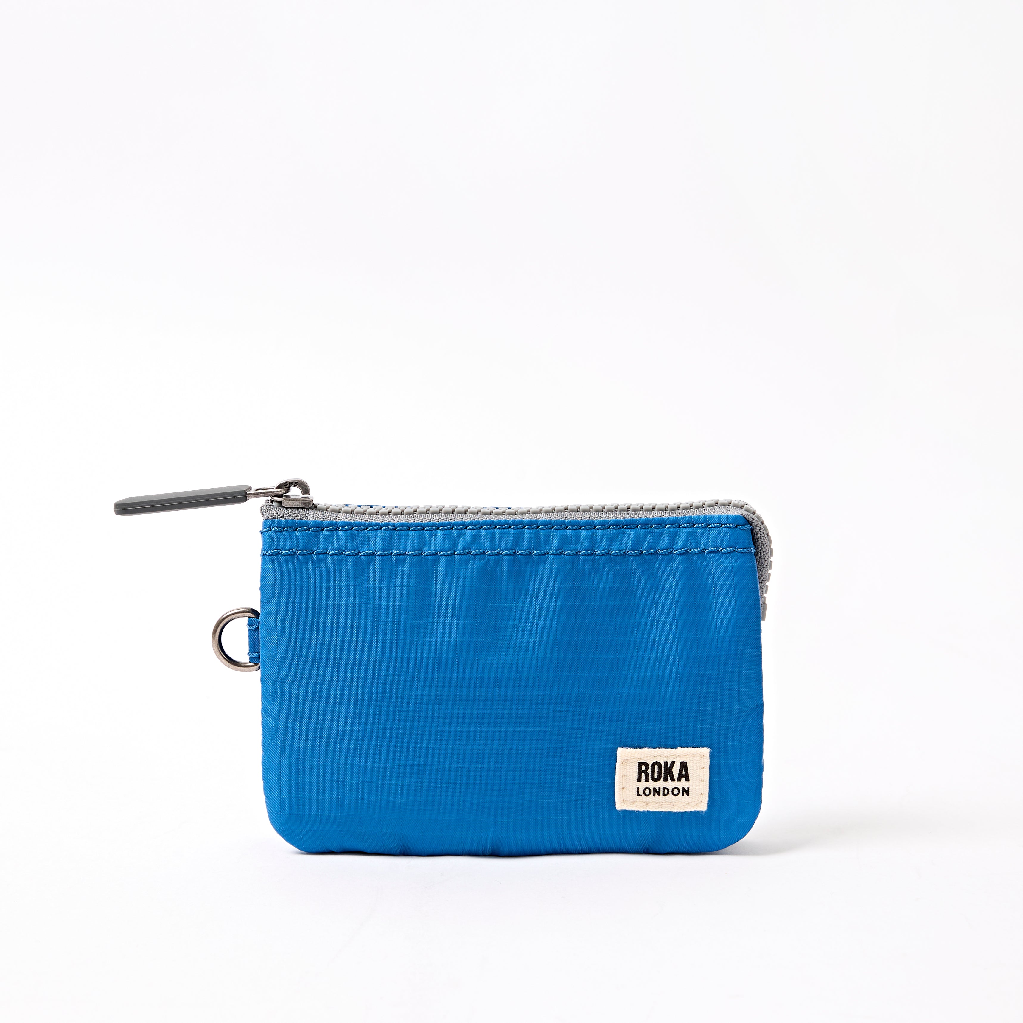 Roka London Carnaby lommebok malibu blue small 0,2 liter glidelås
