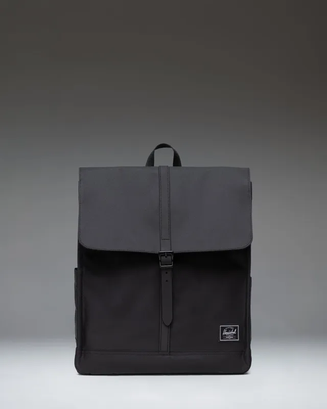 Herschel City Twill ryggsekk Black Grey lett jobbsekk