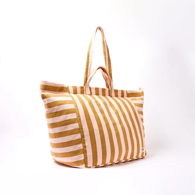 Roka London Marylebone Large tote rose gold stripe 43,4 liter