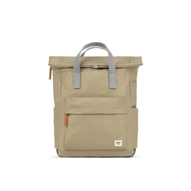 Roka London Canfield Roll Top ryggsekk taupe Medium 16,4 liter