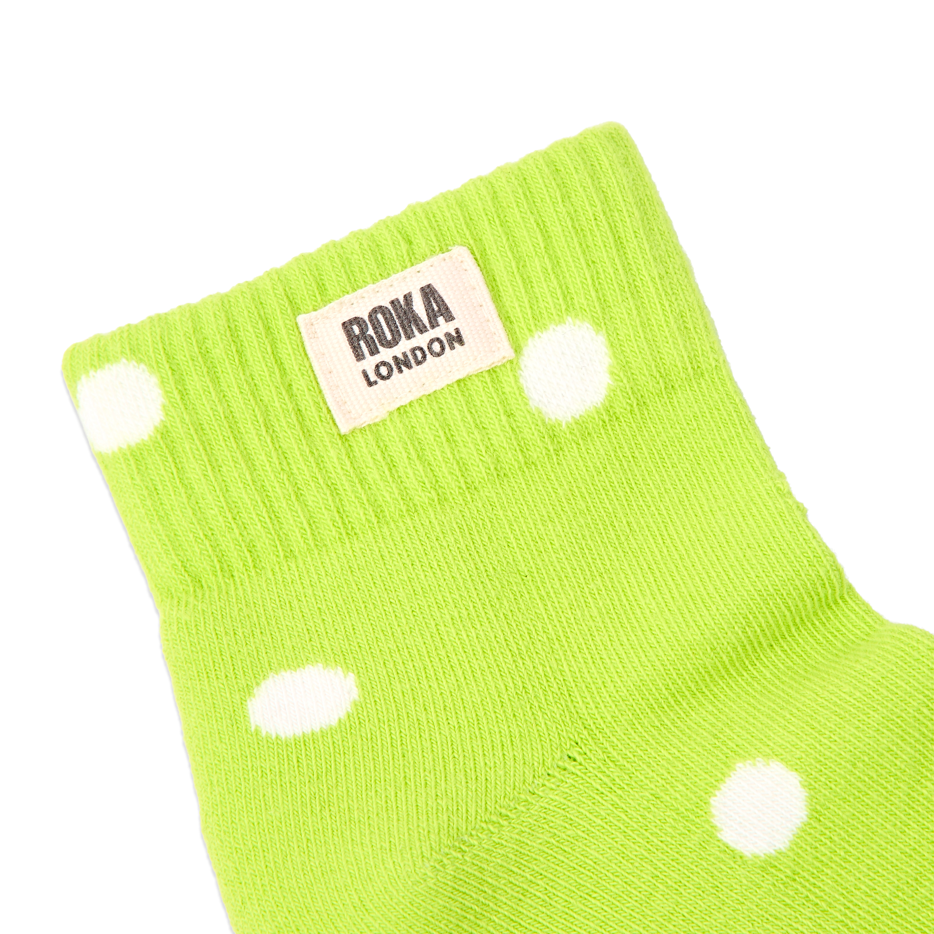 Roka London Wembley ankelsokker lime dot dame UK 3-8