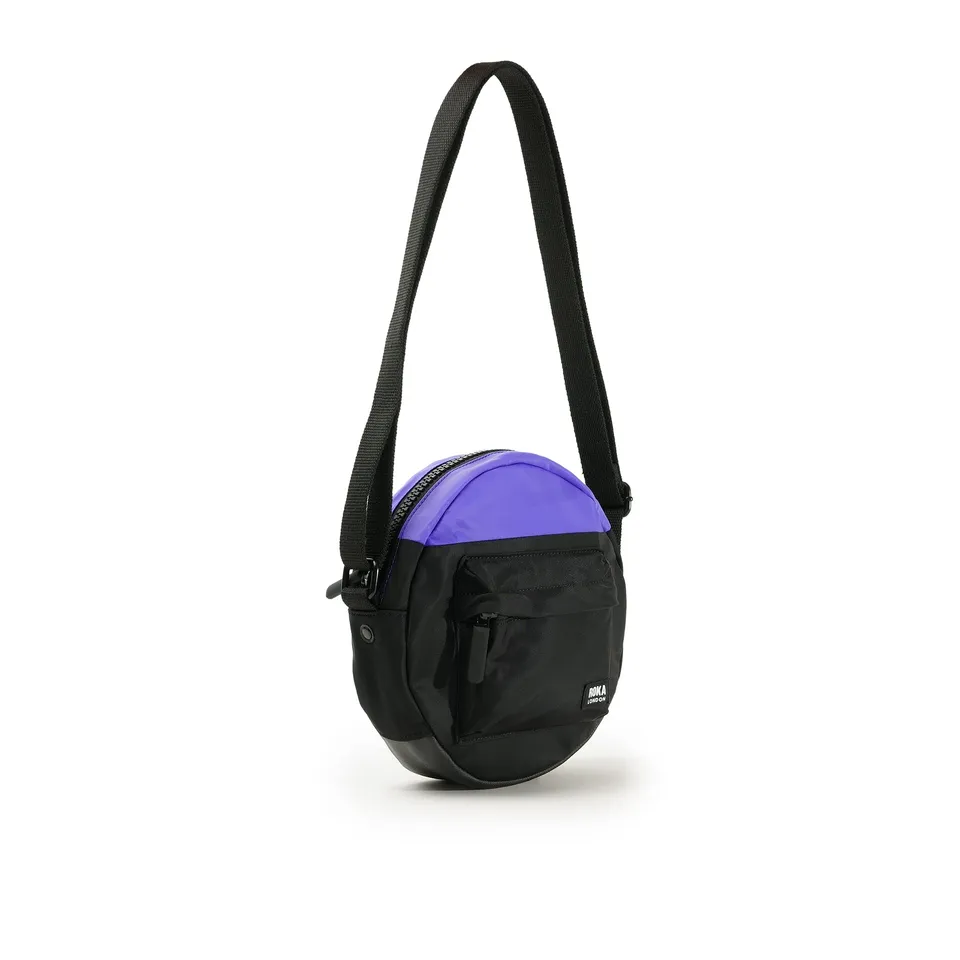 Roka London Paddington skulderveske svart/lilla 4,1 liter