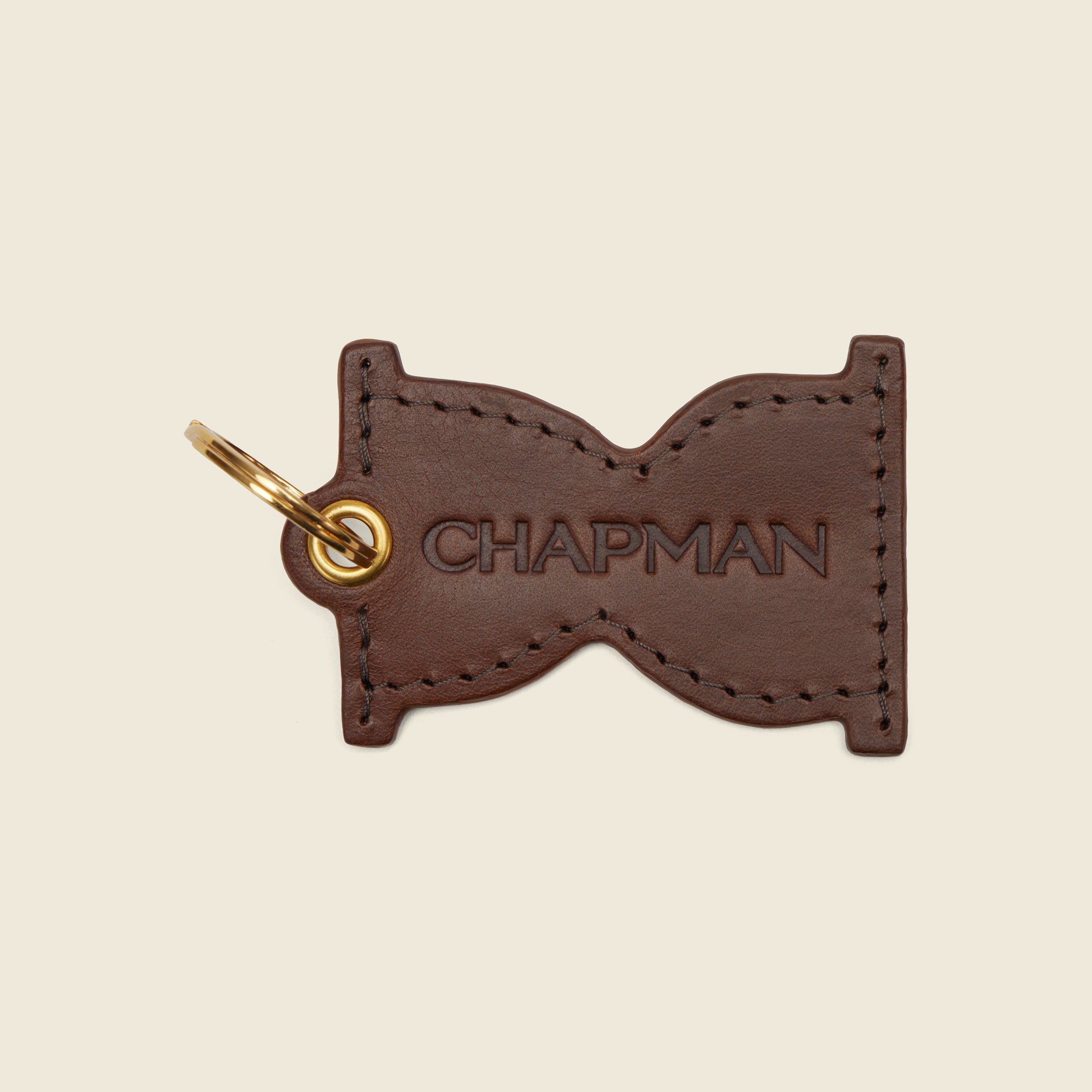 Chapman Keyring nøkkelring Svart lær messing