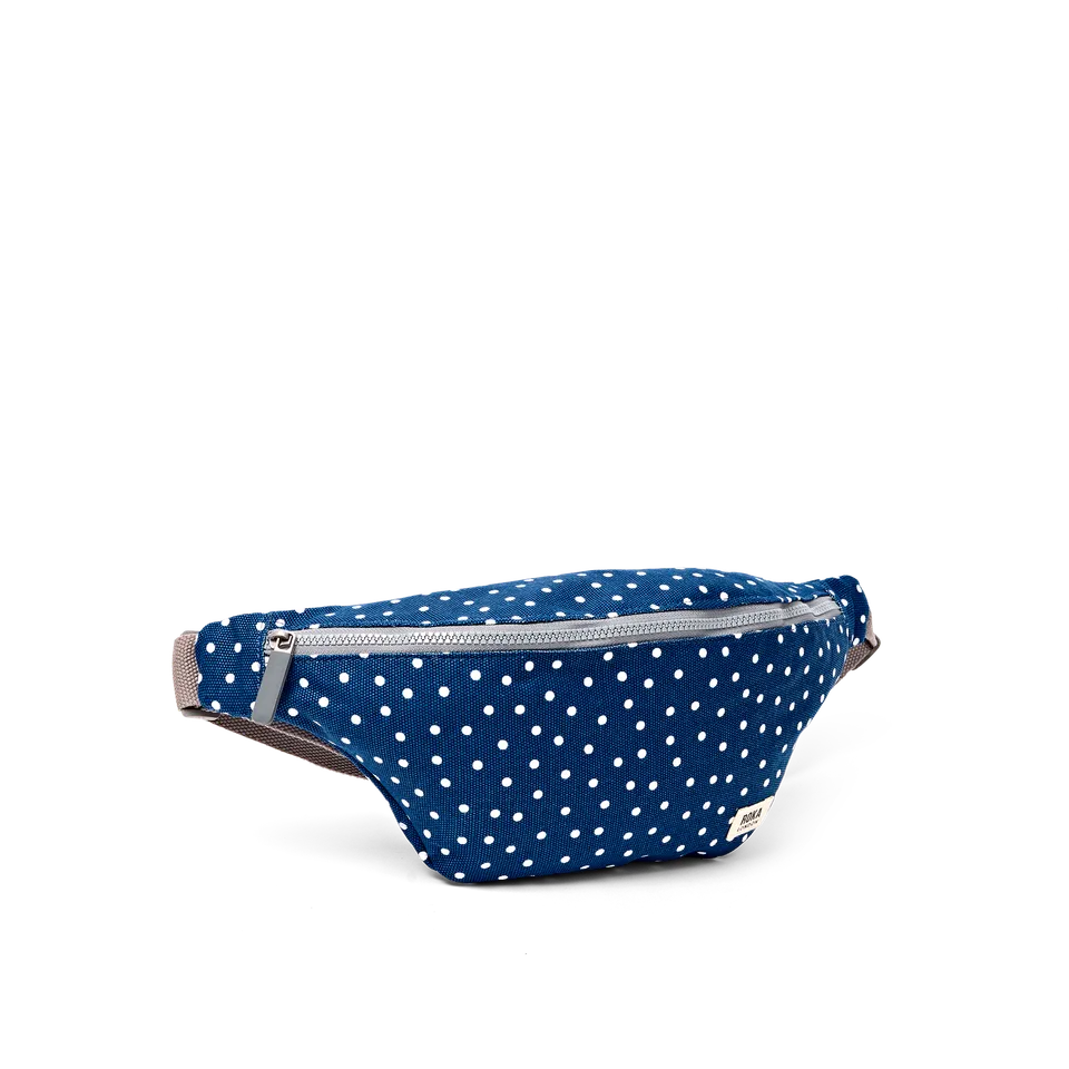 Roka London Mill Hill Small mageveske Navy Polka bomull