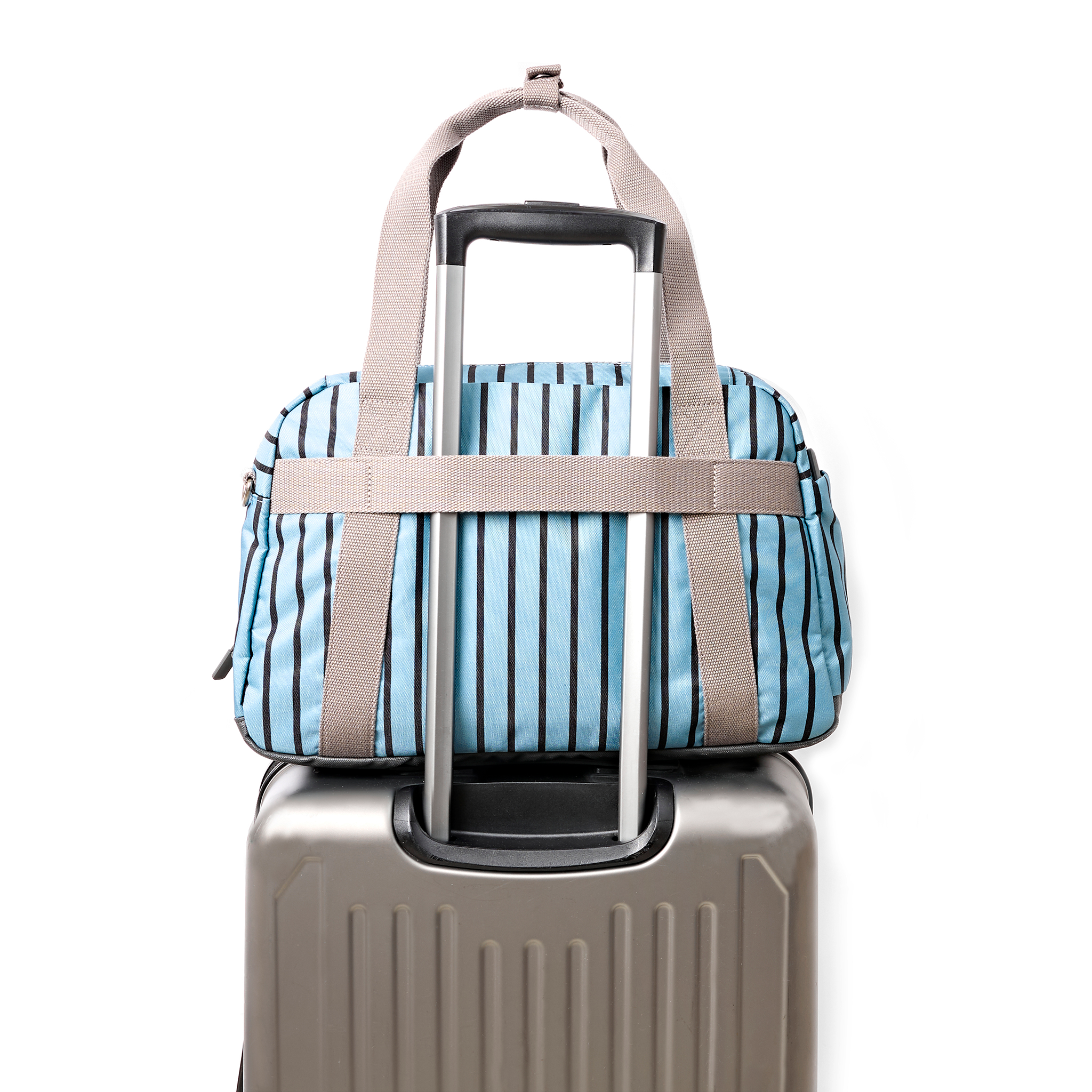 Roka London Gatwick Carry-On duffelbag blue stripe
