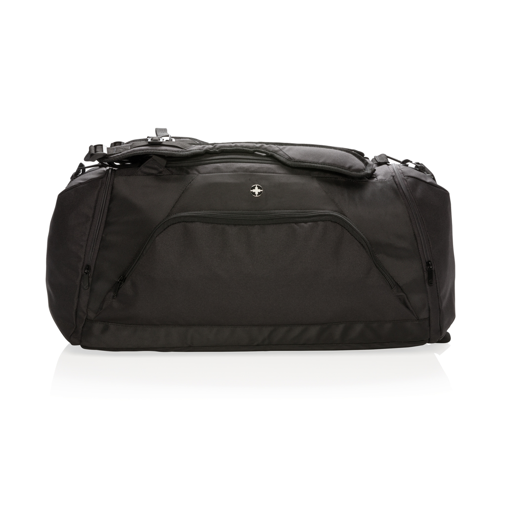 Swiss Peak RFID sportsduffel og ryggsekk svart 2-i-1