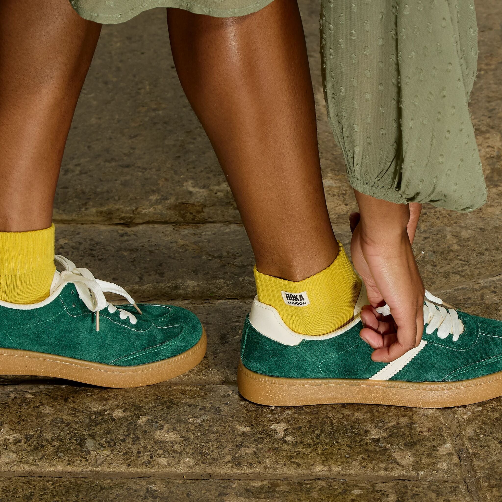Roka London Wembley ankelsokker Summer Yellow bomull
