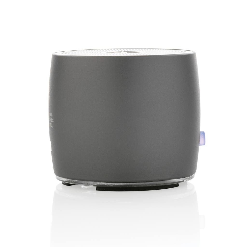 Swiss Peak 3W bluetooth høyttaler grå resirkulert aluminium