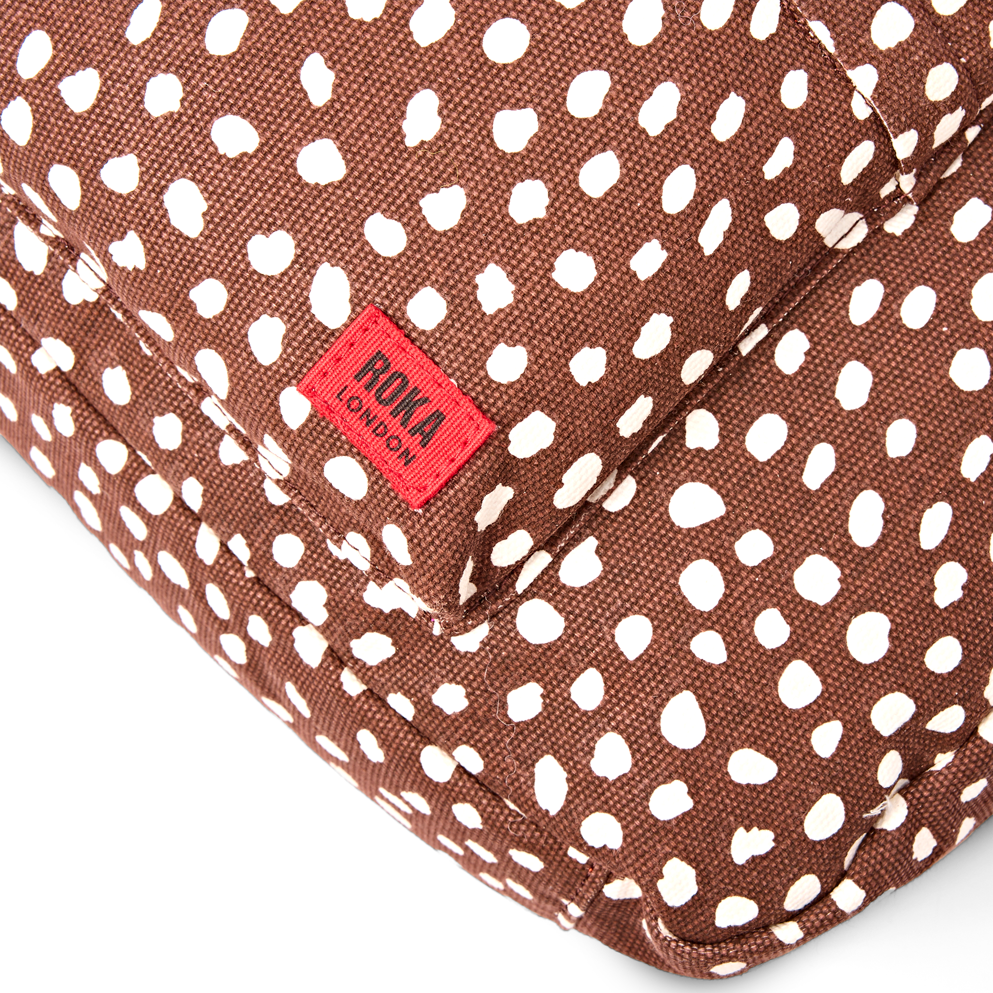 Roka London Belsize Medium skulderveske brown spot bomull