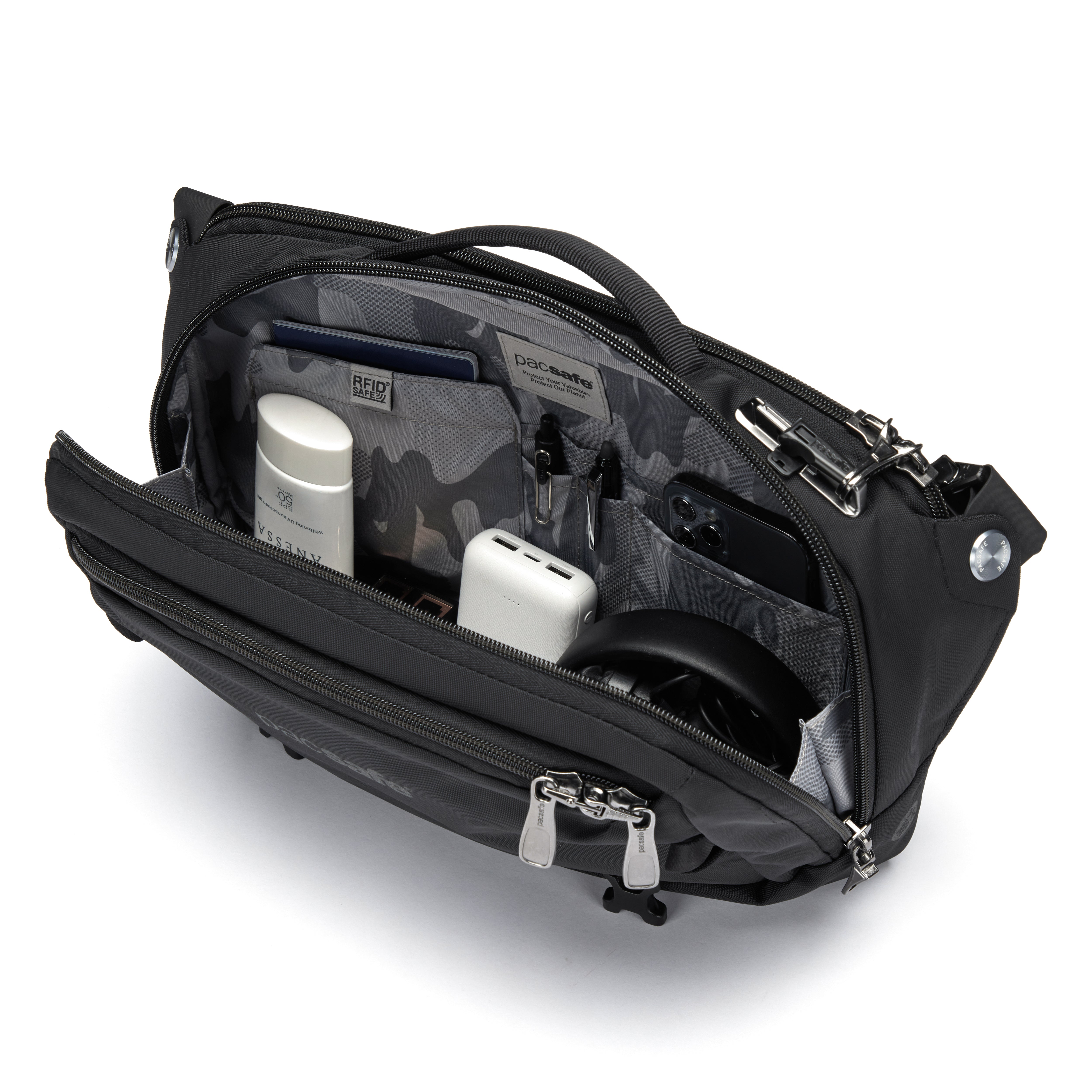 Pacsafe EXP 12 Sling crossbody-veske tyverisikker