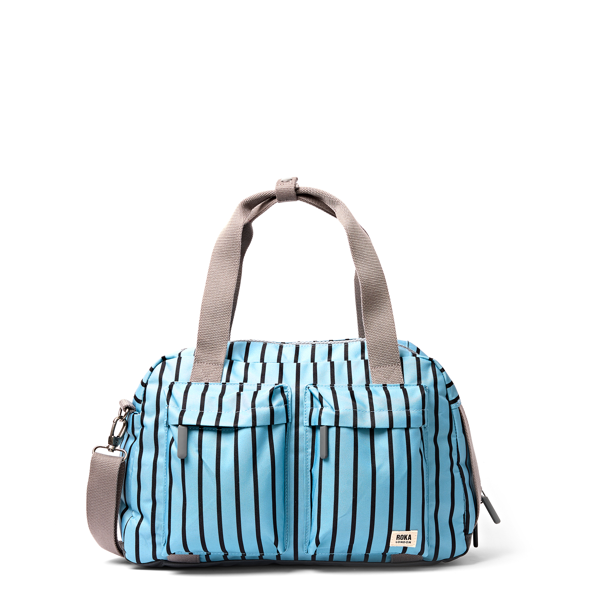 Roka London Gatwick Carry-On duffelbag blue stripe