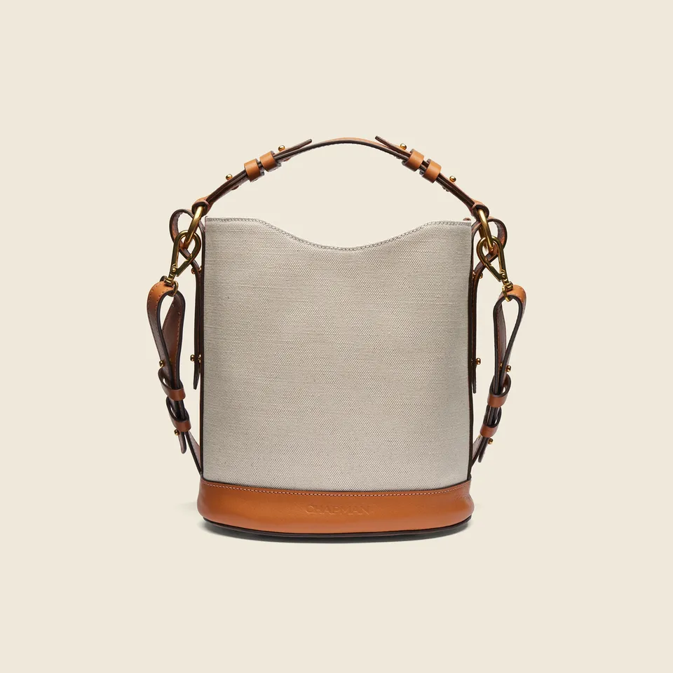 Chapman Madeleine Bucket Bag veske tan canvas