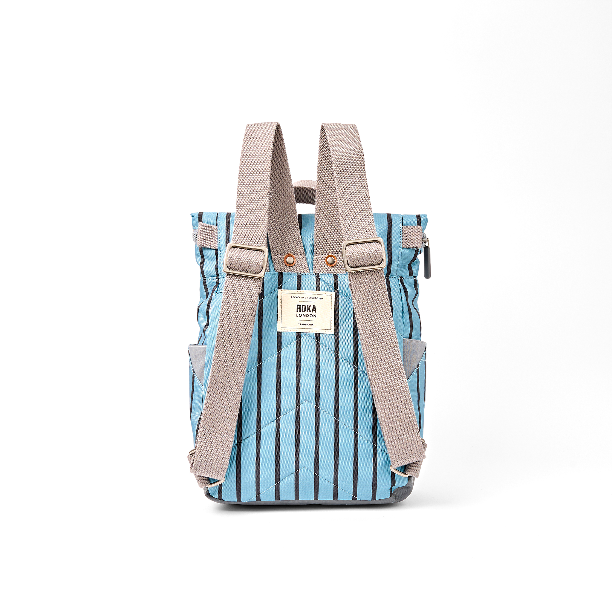 Roka London Canfield Roll Top ryggsekk Blue Stripe Medium