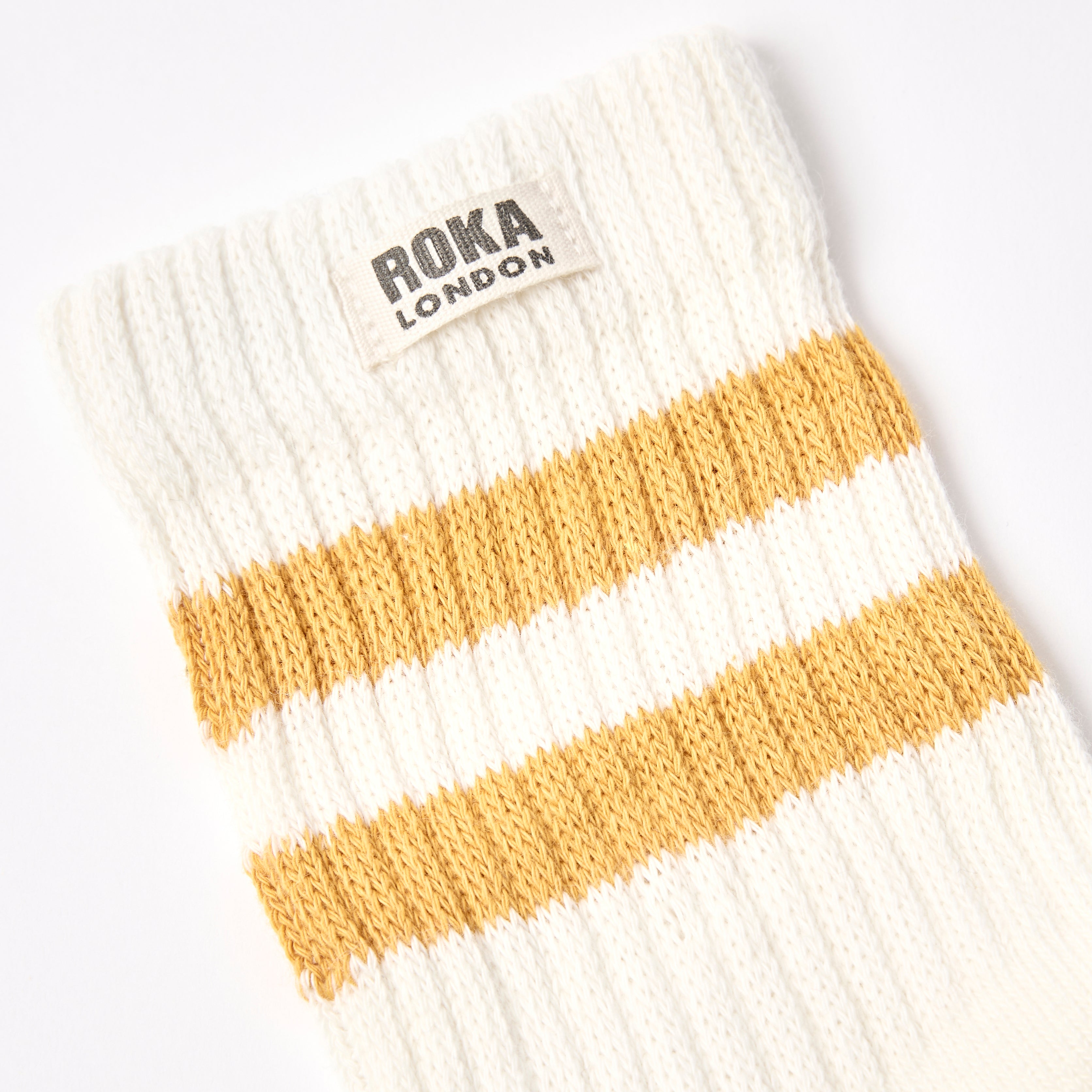 Roka London Windsor stripe crew sokker corn økologisk bomull