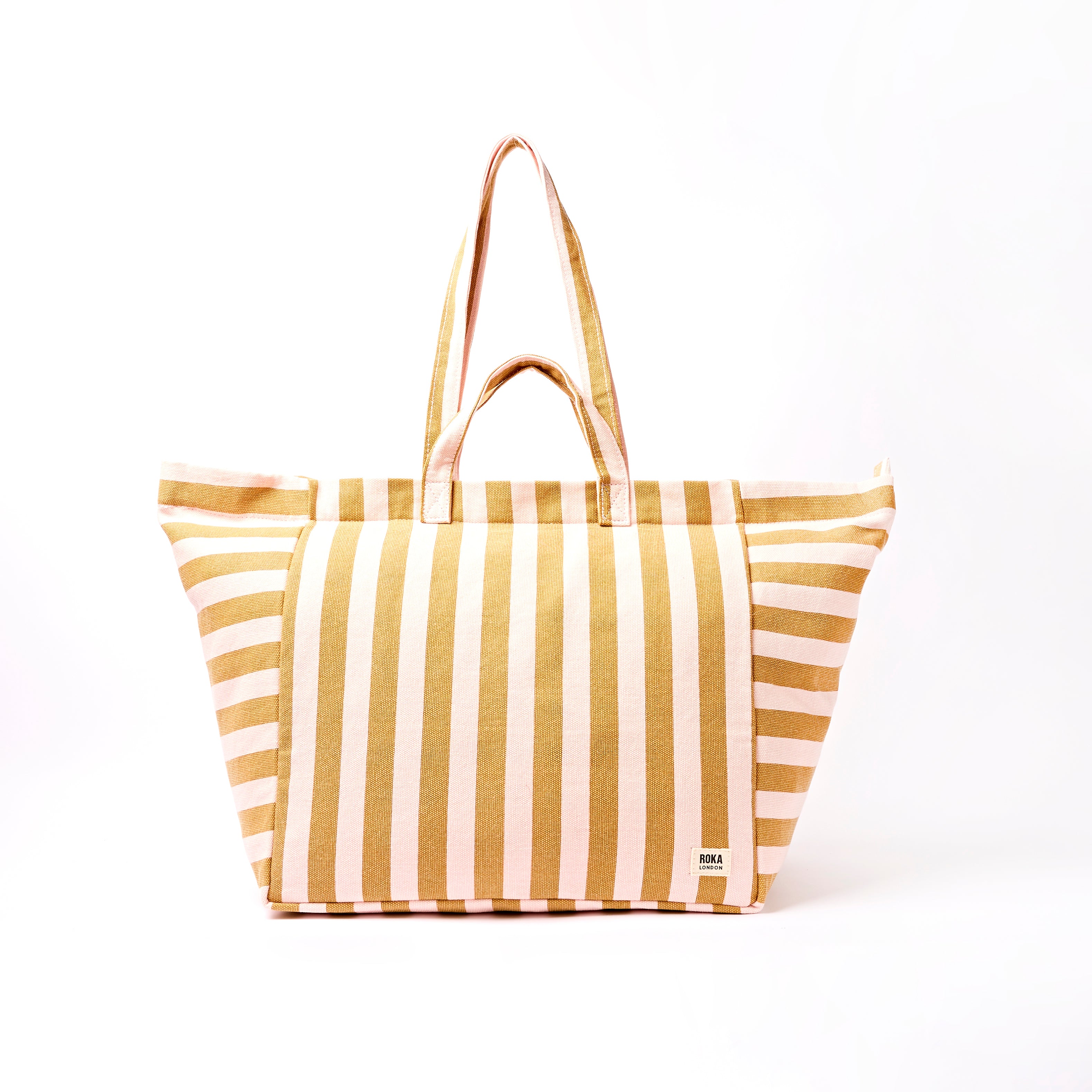 Roka London Marylebone Large tote rose gold stripe 43,4 liter
