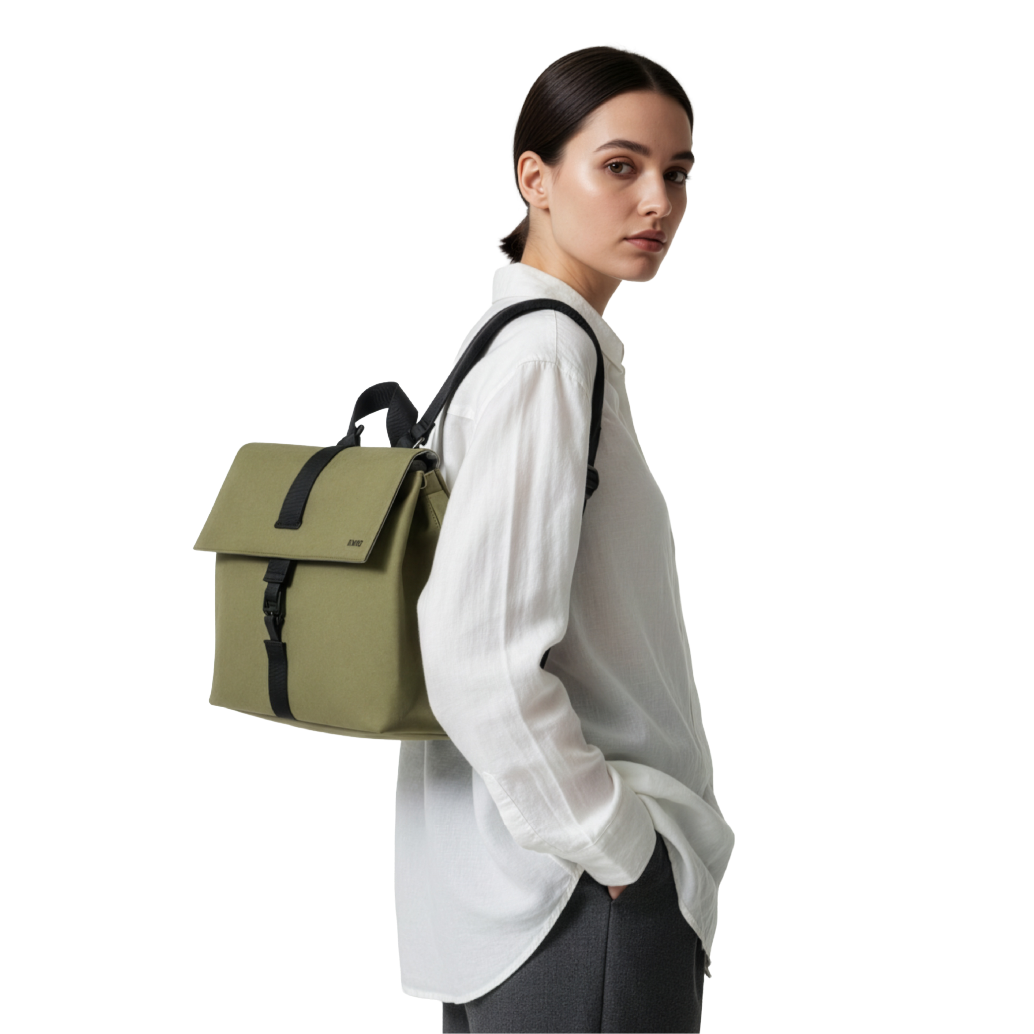 KIWEE Square S ryggsekk mosegrønn 10L laptop 14"