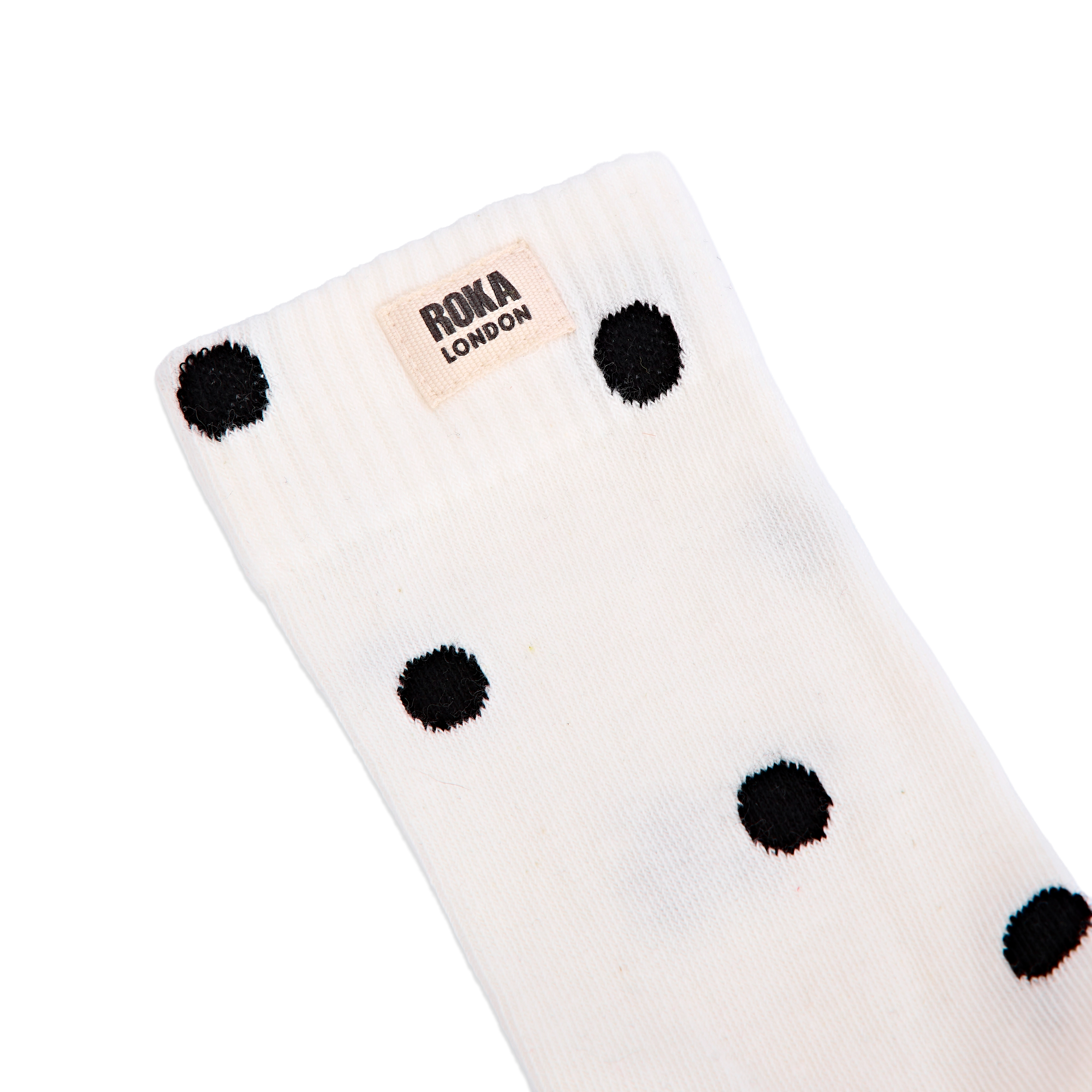 Roka London Wimbledon Crew sokker Marshmallow Dot økologisk bomull