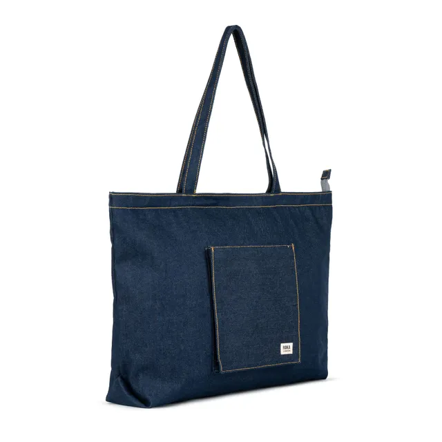 Roka London Portobello tote Large dark wash denim 19 liter