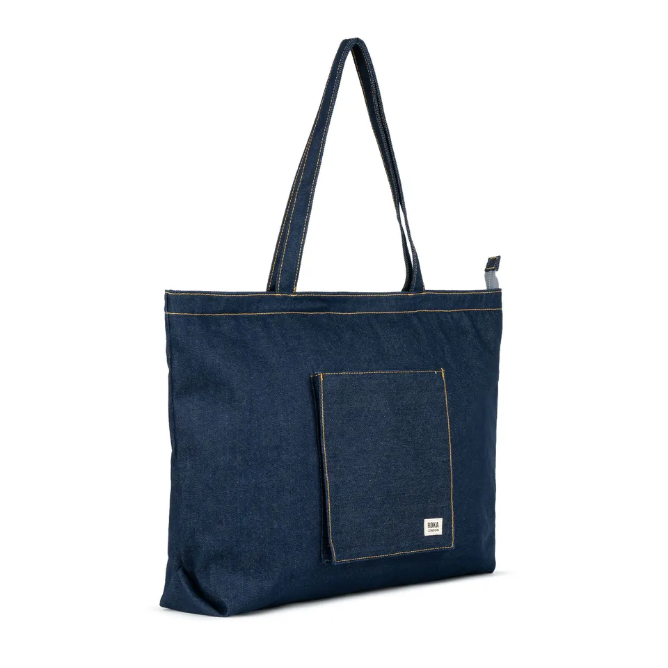 Roka London Portobello tote Large dark wash denim 19 liter