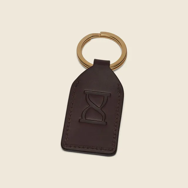Chapman Keyring nøkkelring skinn svart messing