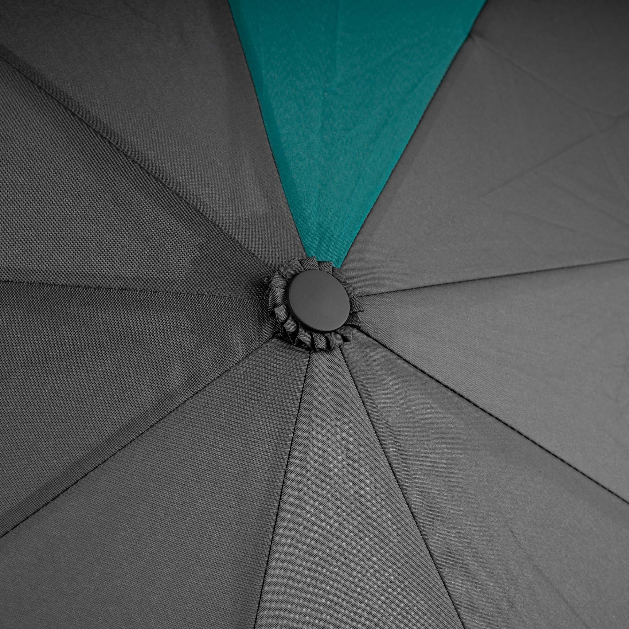 Roka London Waterloo paraply medium svart/teal kompakt