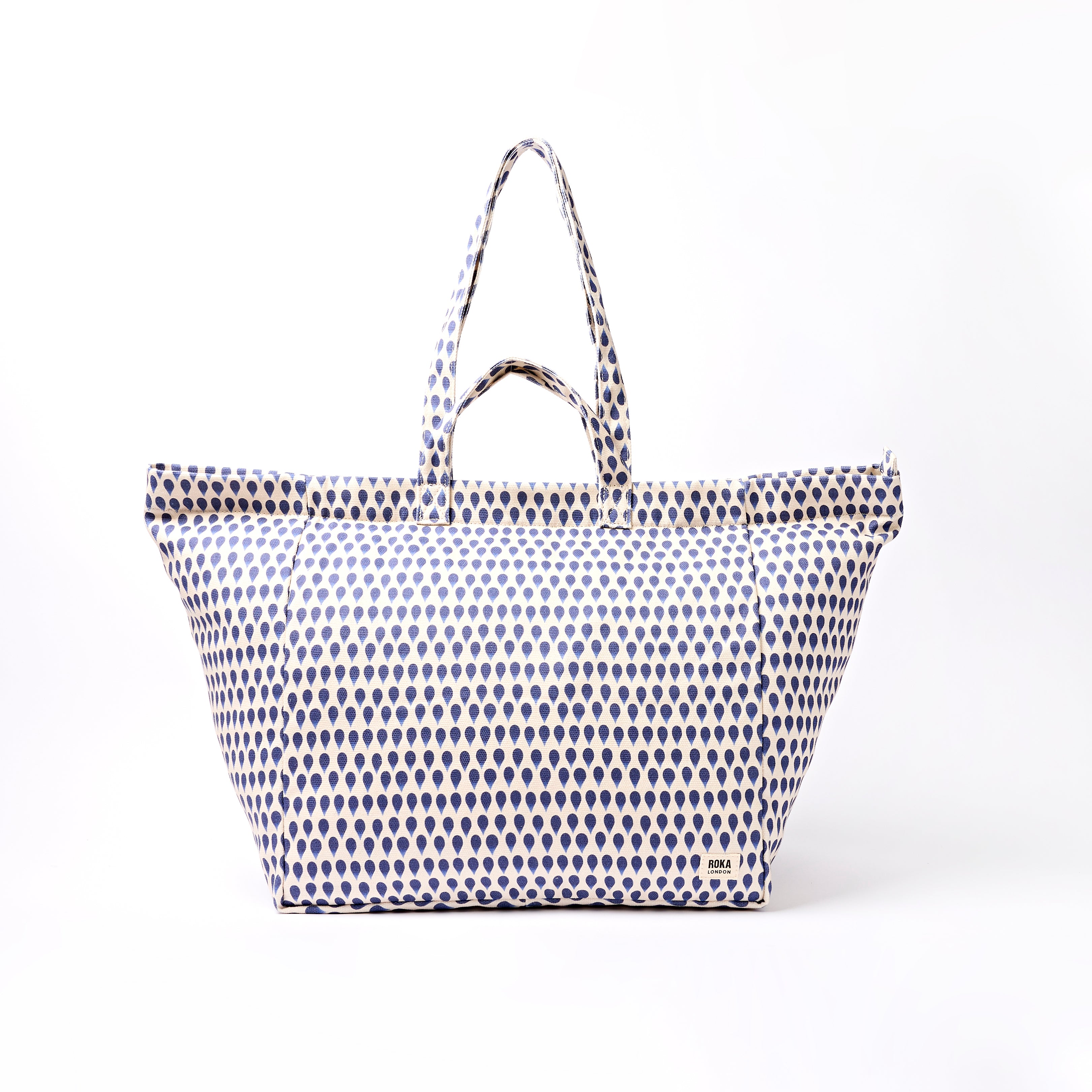 Roka London Marylebone Denim Rain Indigo totebag large 43 liter