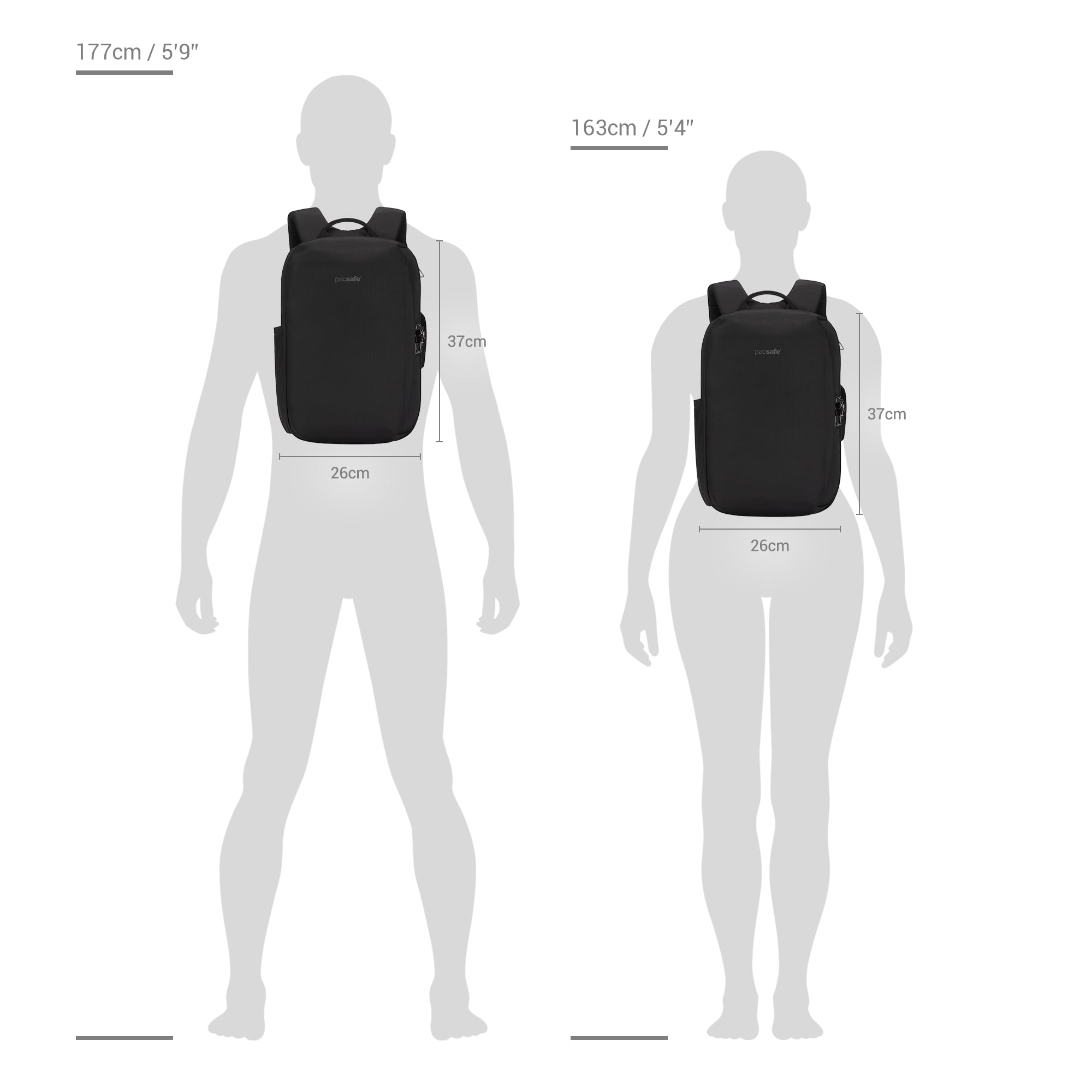 Pacsafe V ryggsekk 18L 16" PC tyverisikret pendlersekk