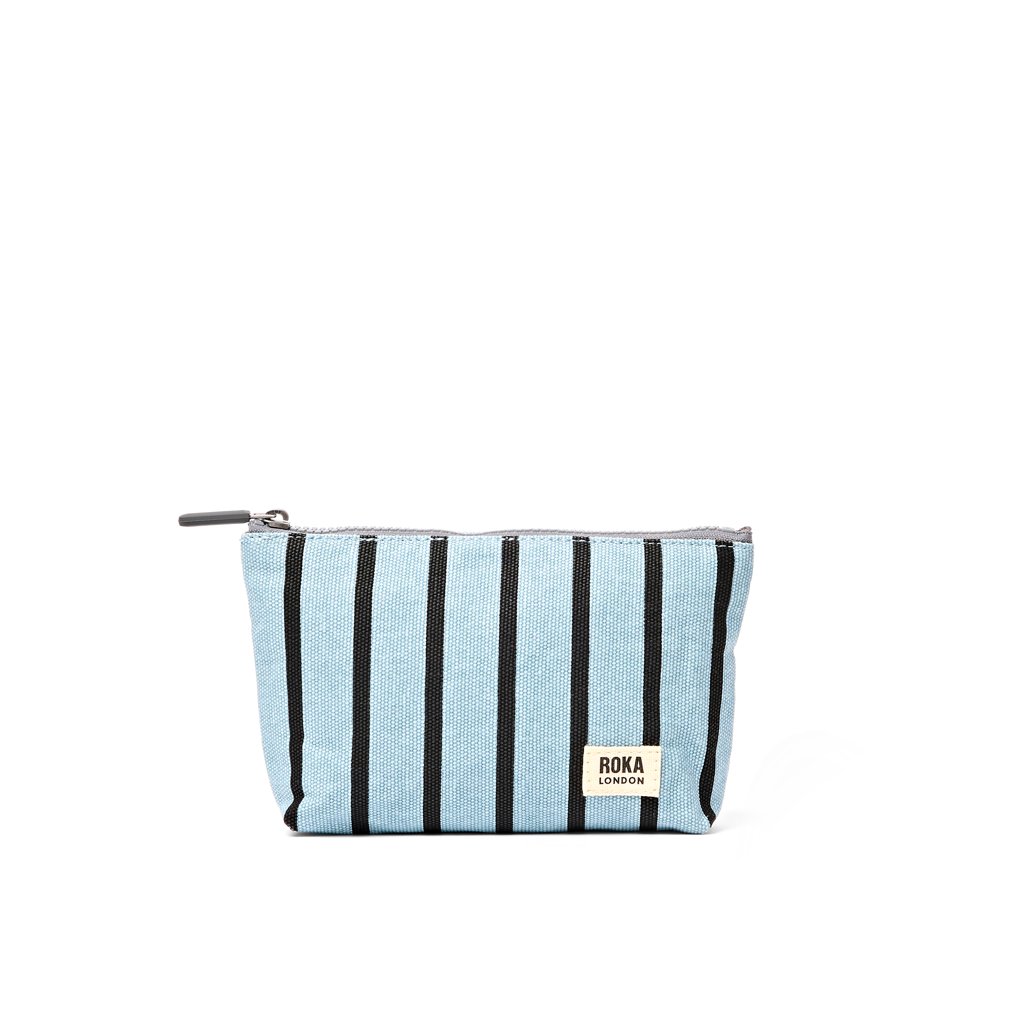 Roka London Maida Vale sminkepung Blue Stripe small bomull