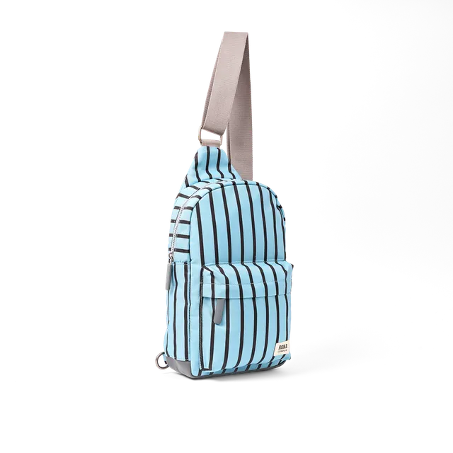 Roka London Willesden skulderveske blå striper Large 5 liter