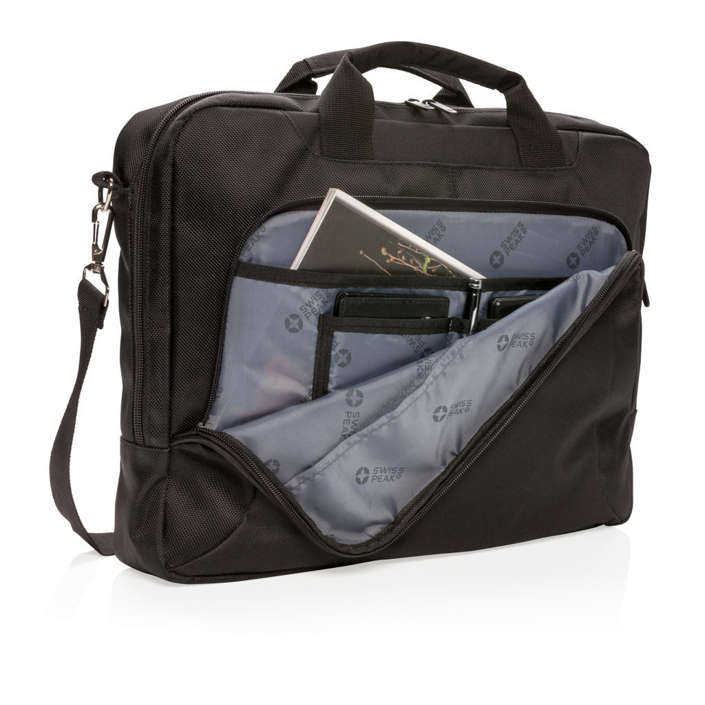 Swiss Peak Deluxe 15,6" laptopveske svart polyester