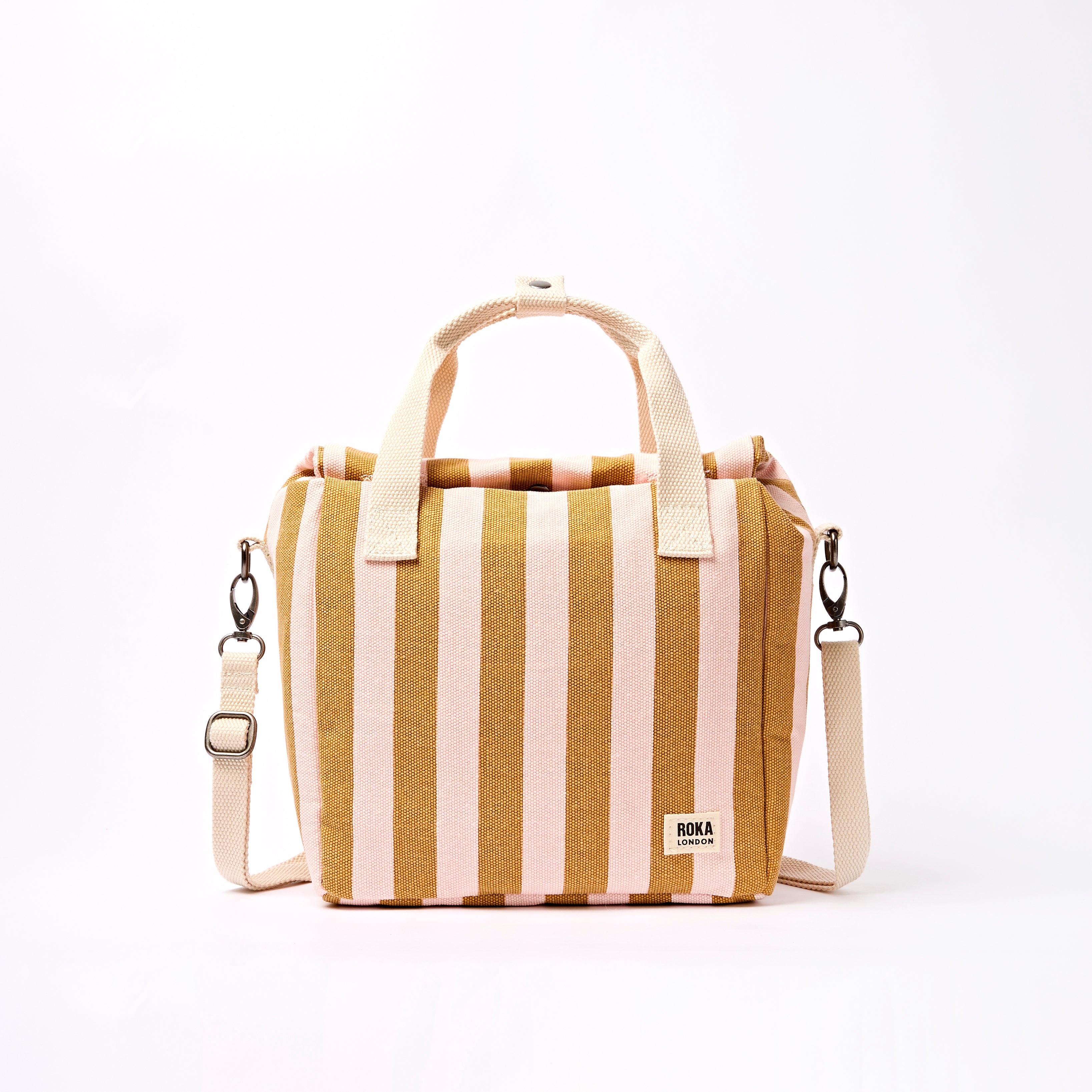 Roka London Hampstead Lunch lunsjveske rose gold stripe 7,3 liter