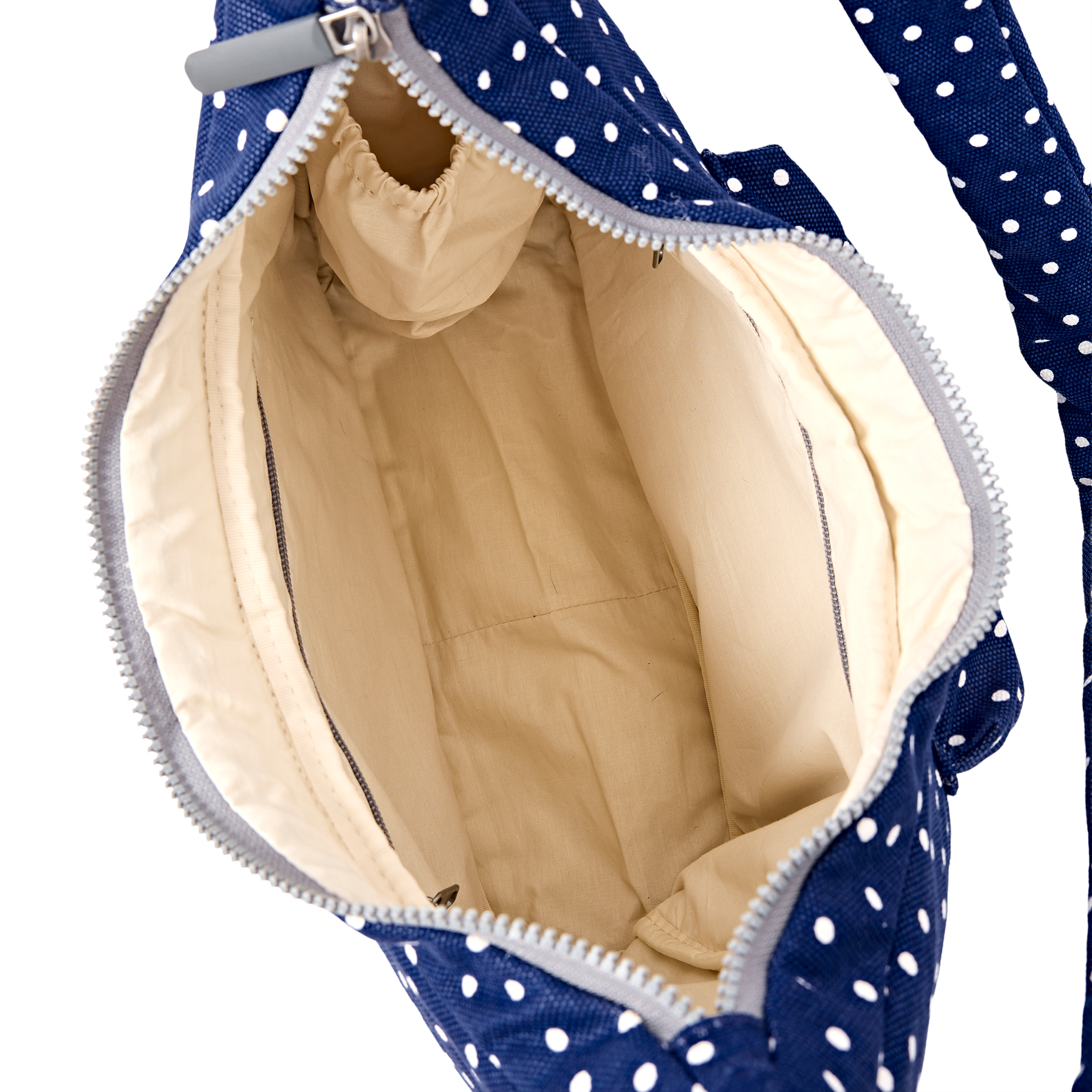 Roka London Belsize Medium skulderveske navy polka bomull